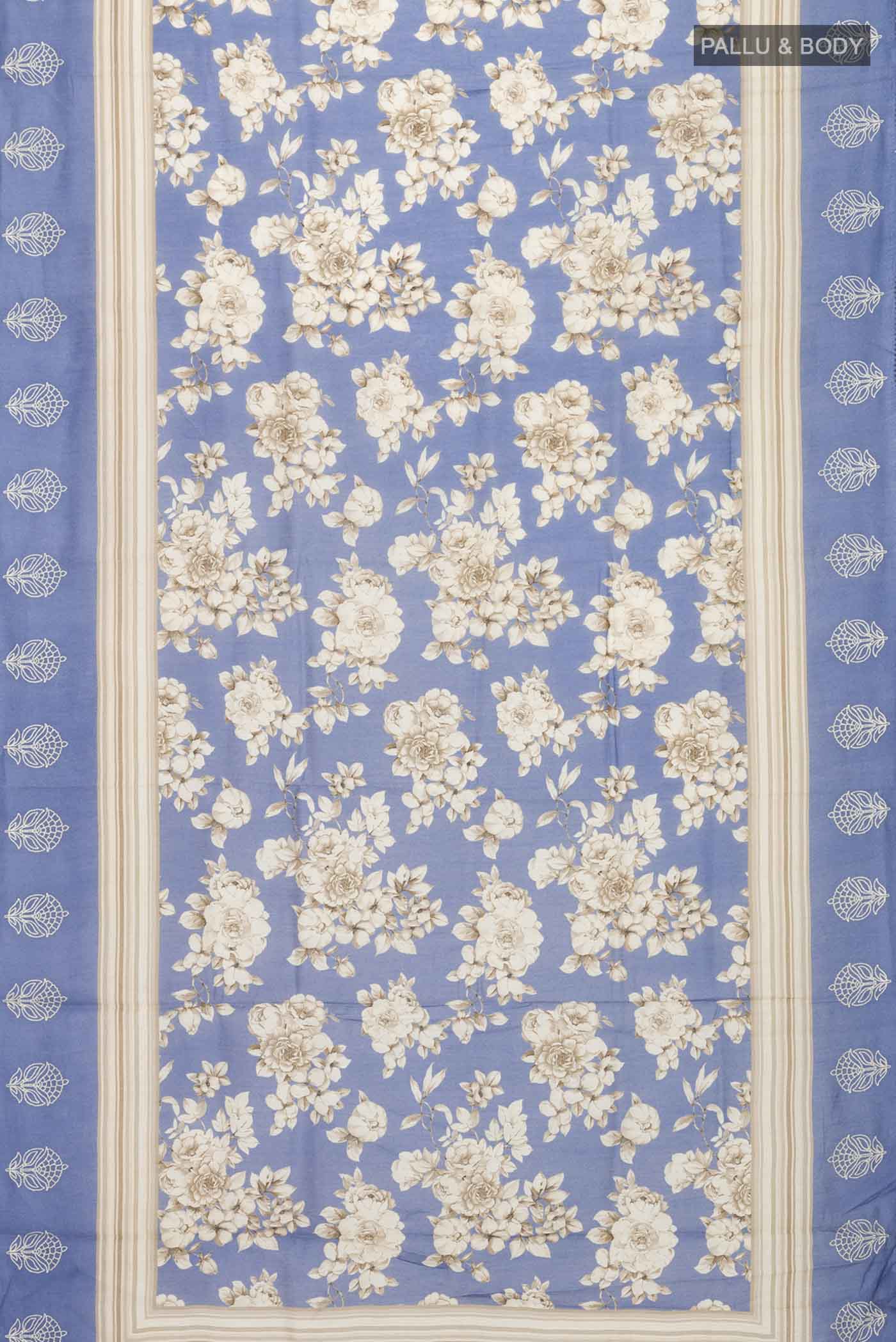 Blue Tussar Silk Saree - Image 5