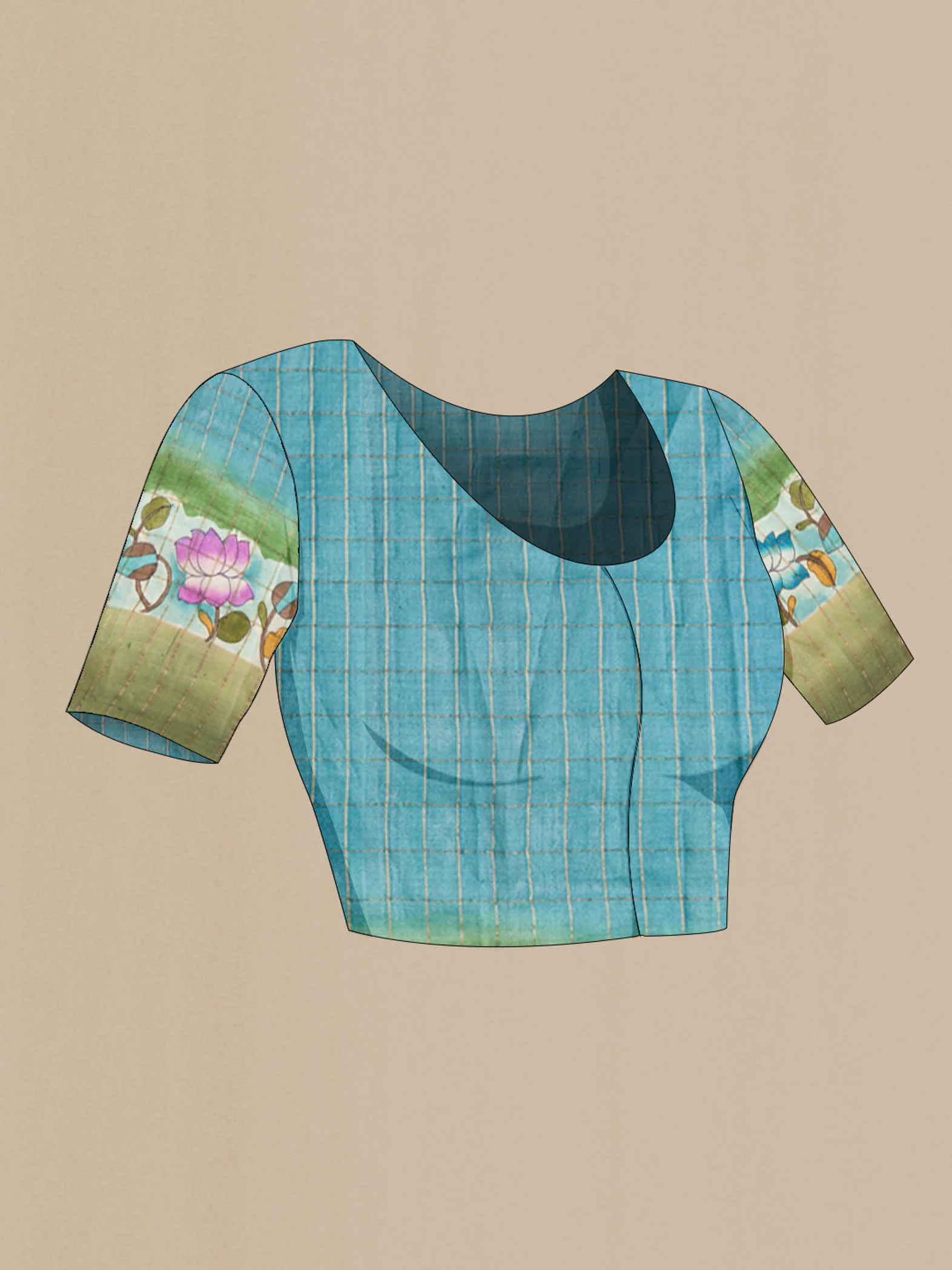 Blue Tussar Silk Saree - Image 4