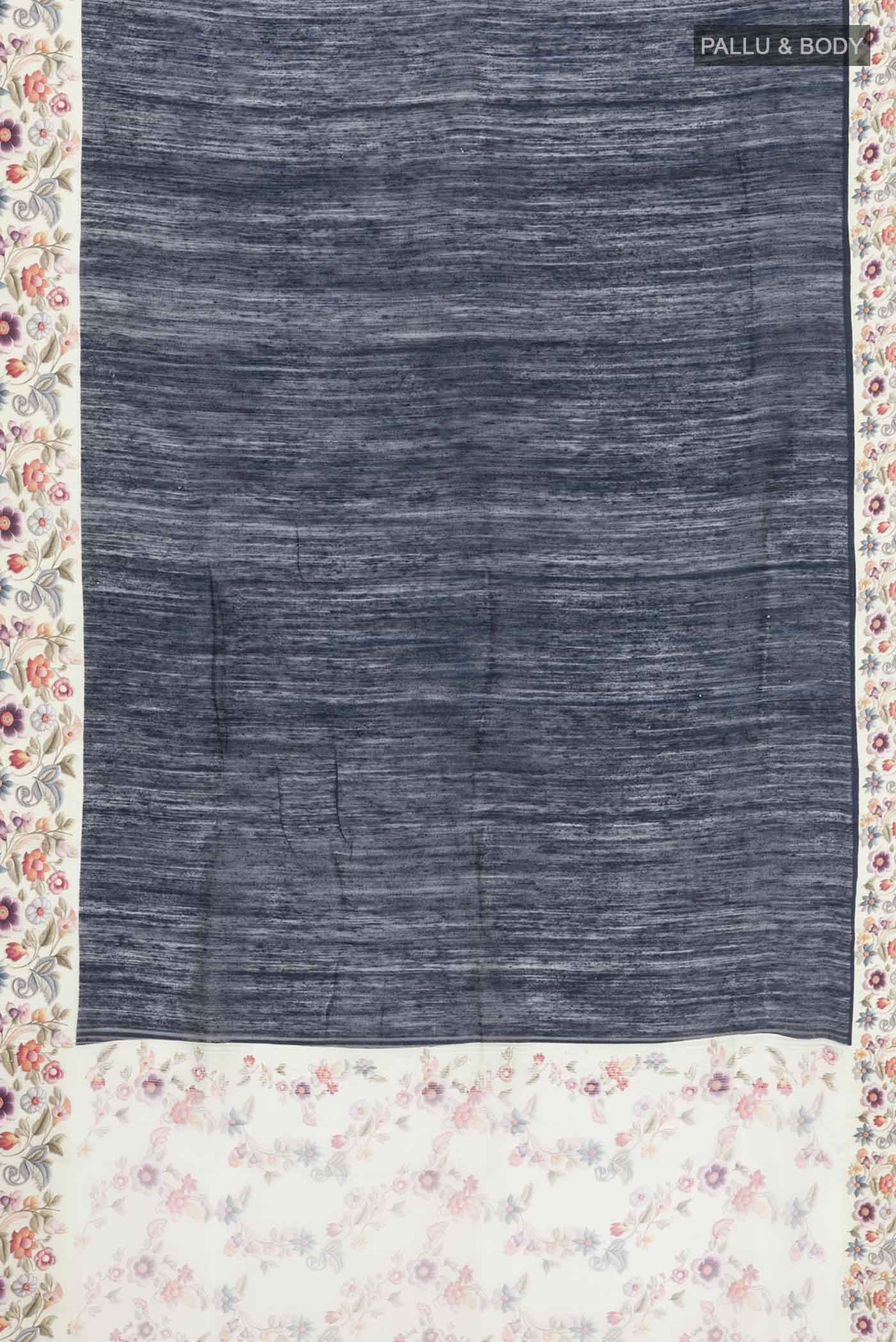 Black Tussar Silk Saree - Image 5