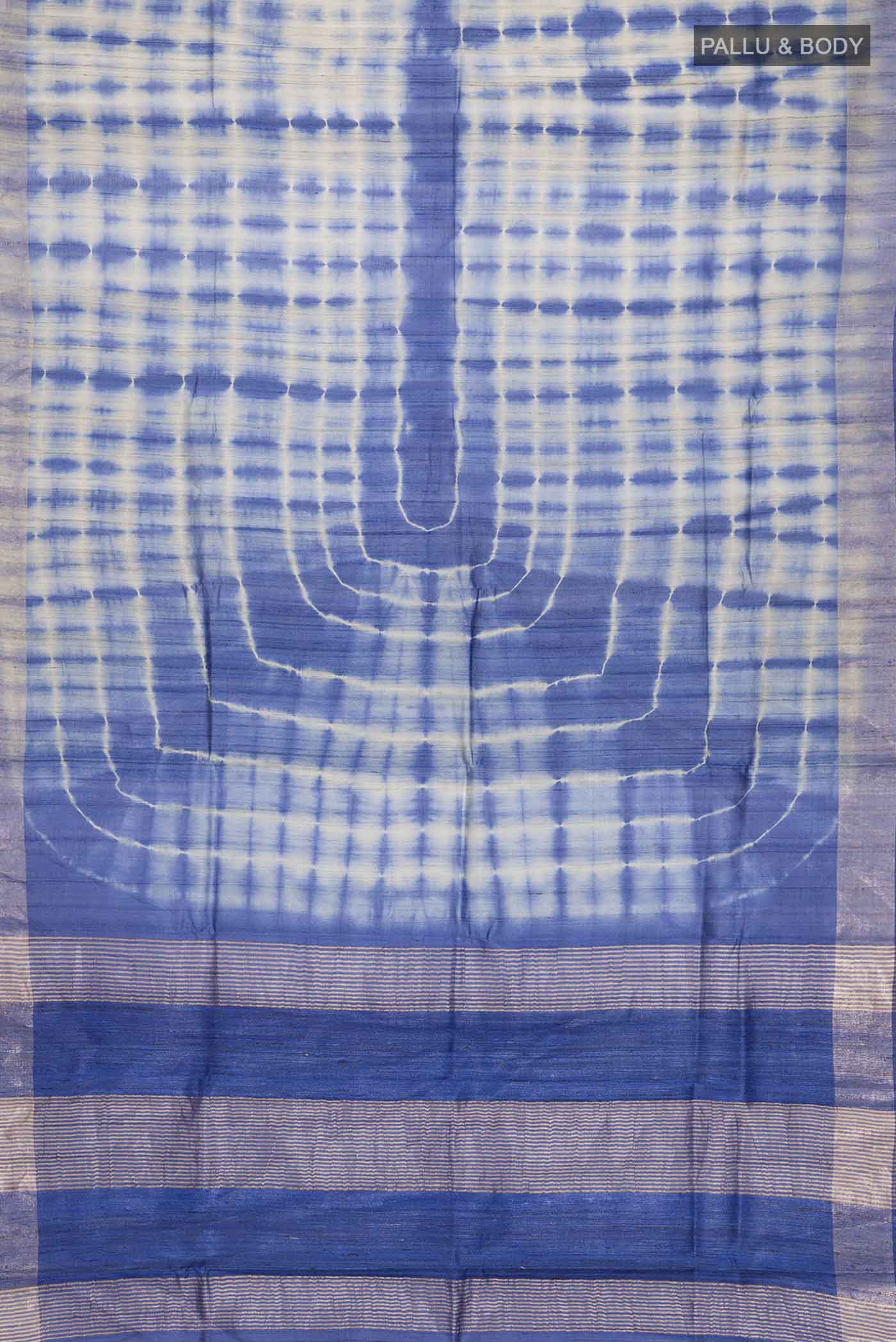 Blue Tussar Silk Saree - Image 5