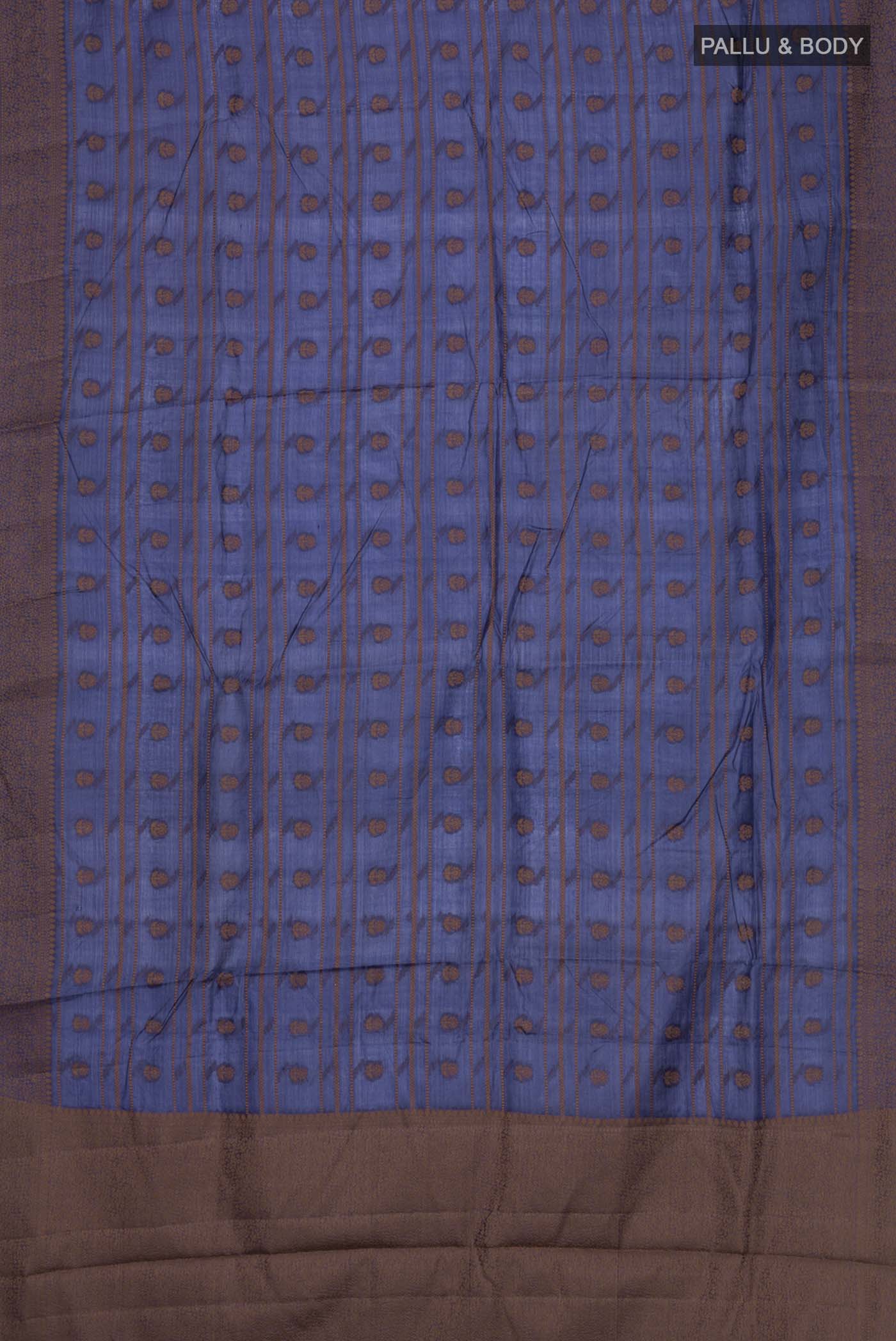 Blue Tussar Silk Saree - Image 3