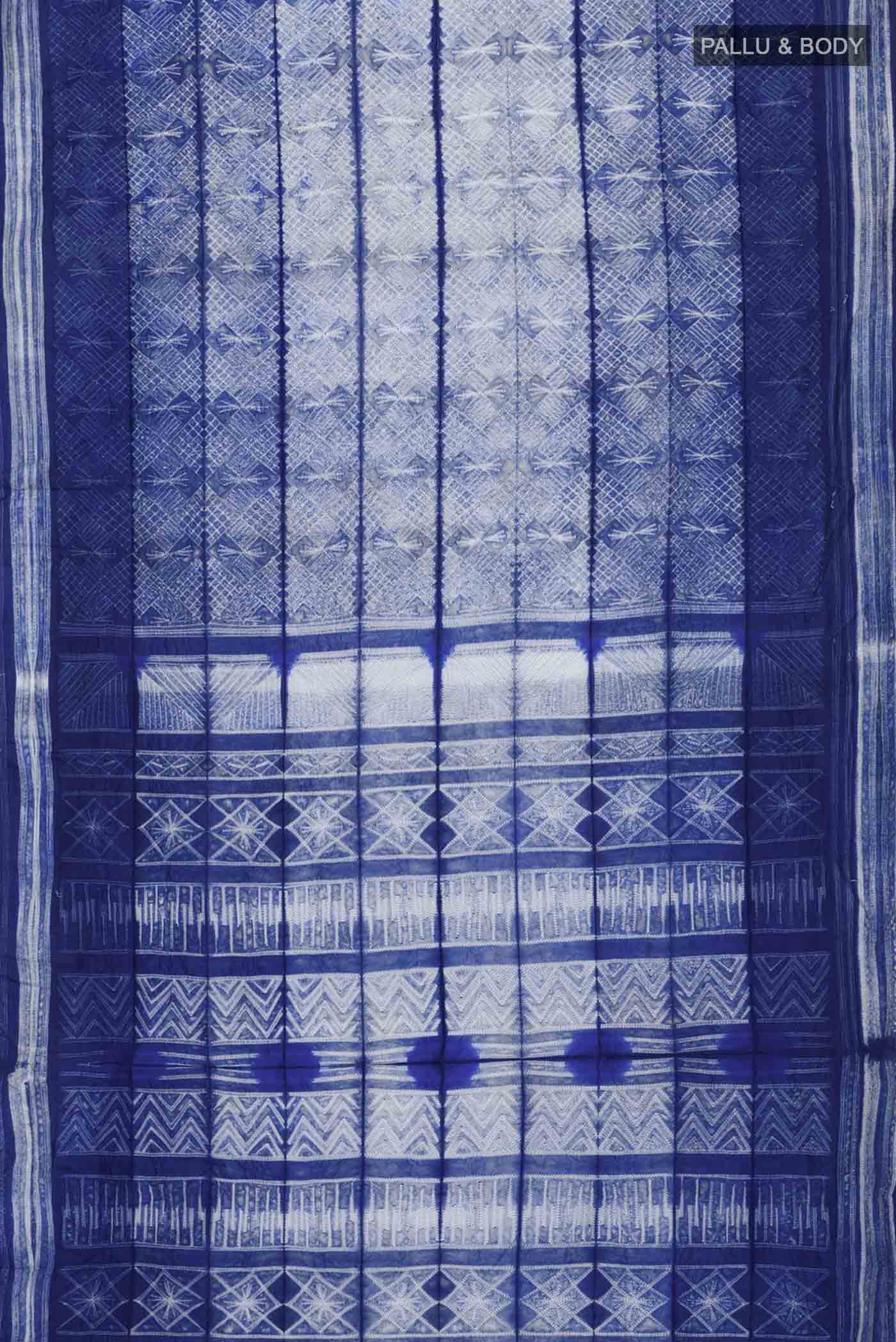 Blue Tussar Silk Saree - Image 5