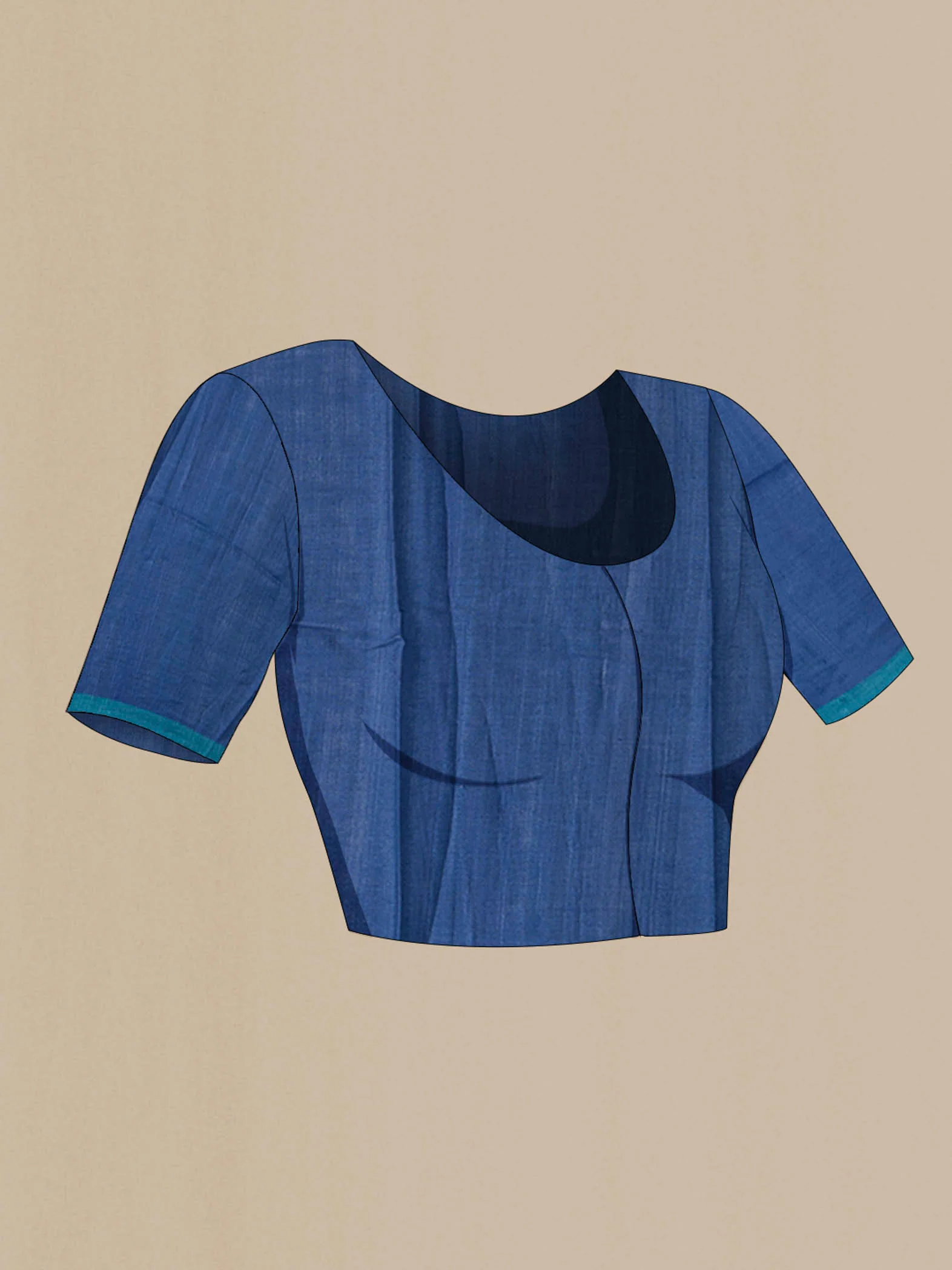 Blue Tussar Silk Saree - Image 4