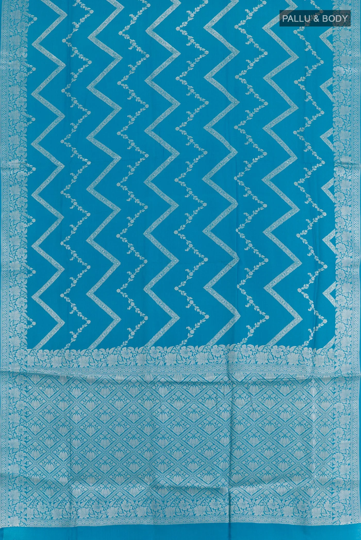 Blue Tussar Silk Saree - Image 3