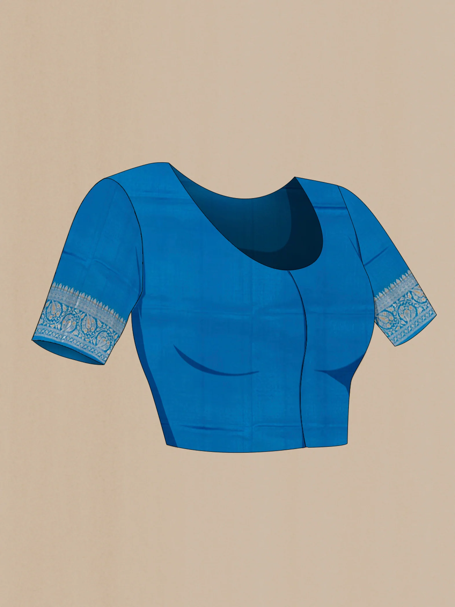 Blue Banarasi Raw Silk Saree - Image 2