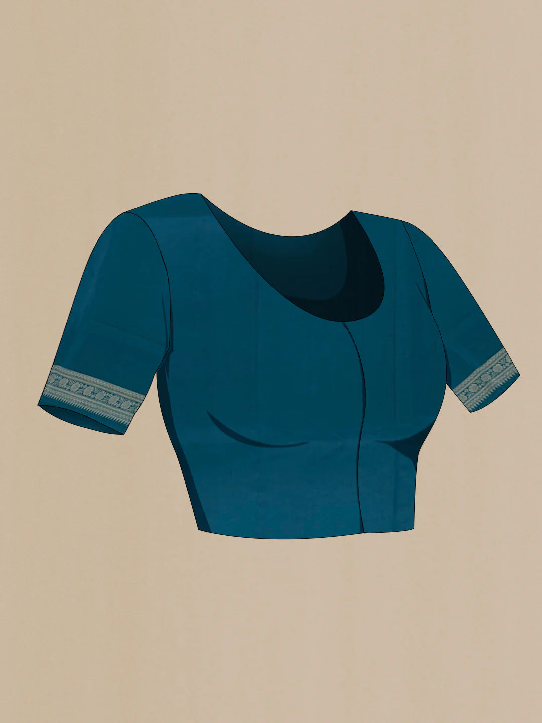 Blue Banarasi Raw Silk Saree - Image 2