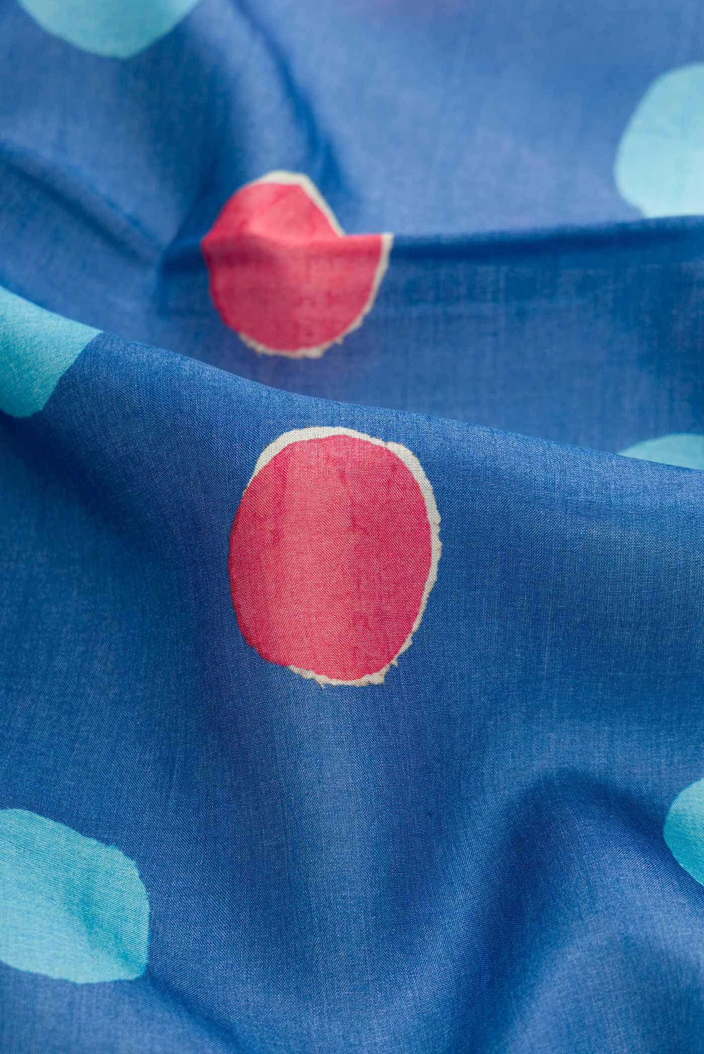 Blue Tussar Silk Saree - Image 2