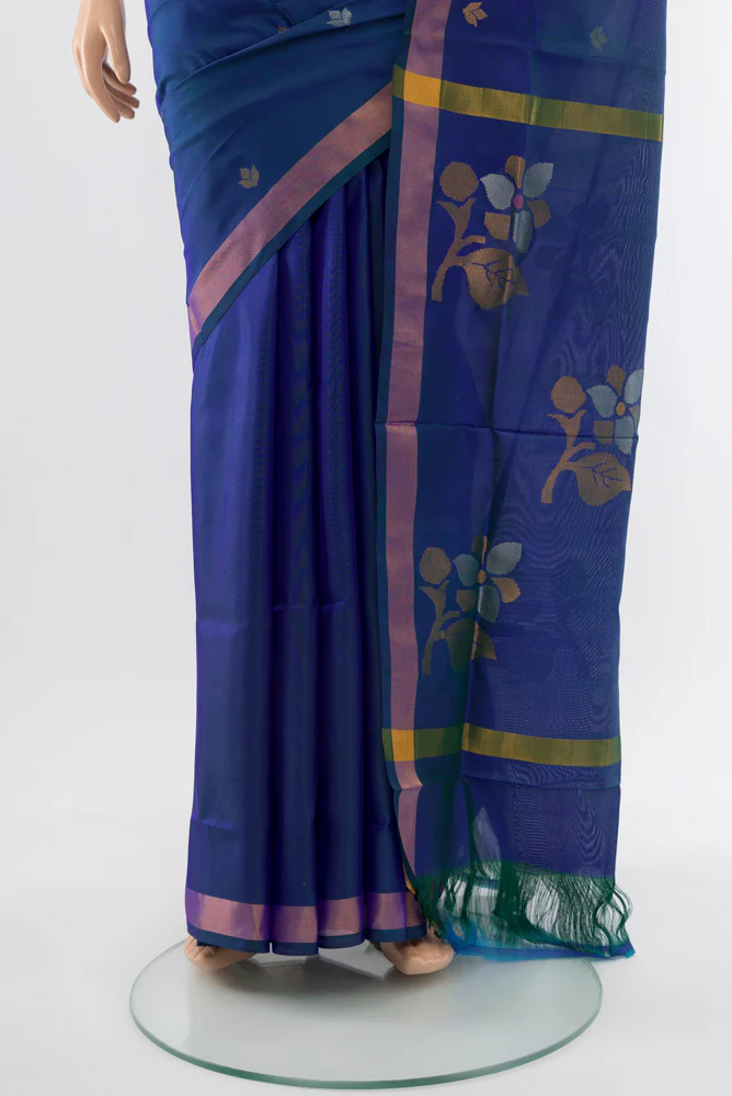 Blue Uppada Silk Saree - Image 3