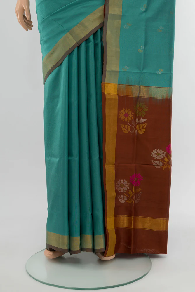 Blue Uppada Silk Saree - Image 3