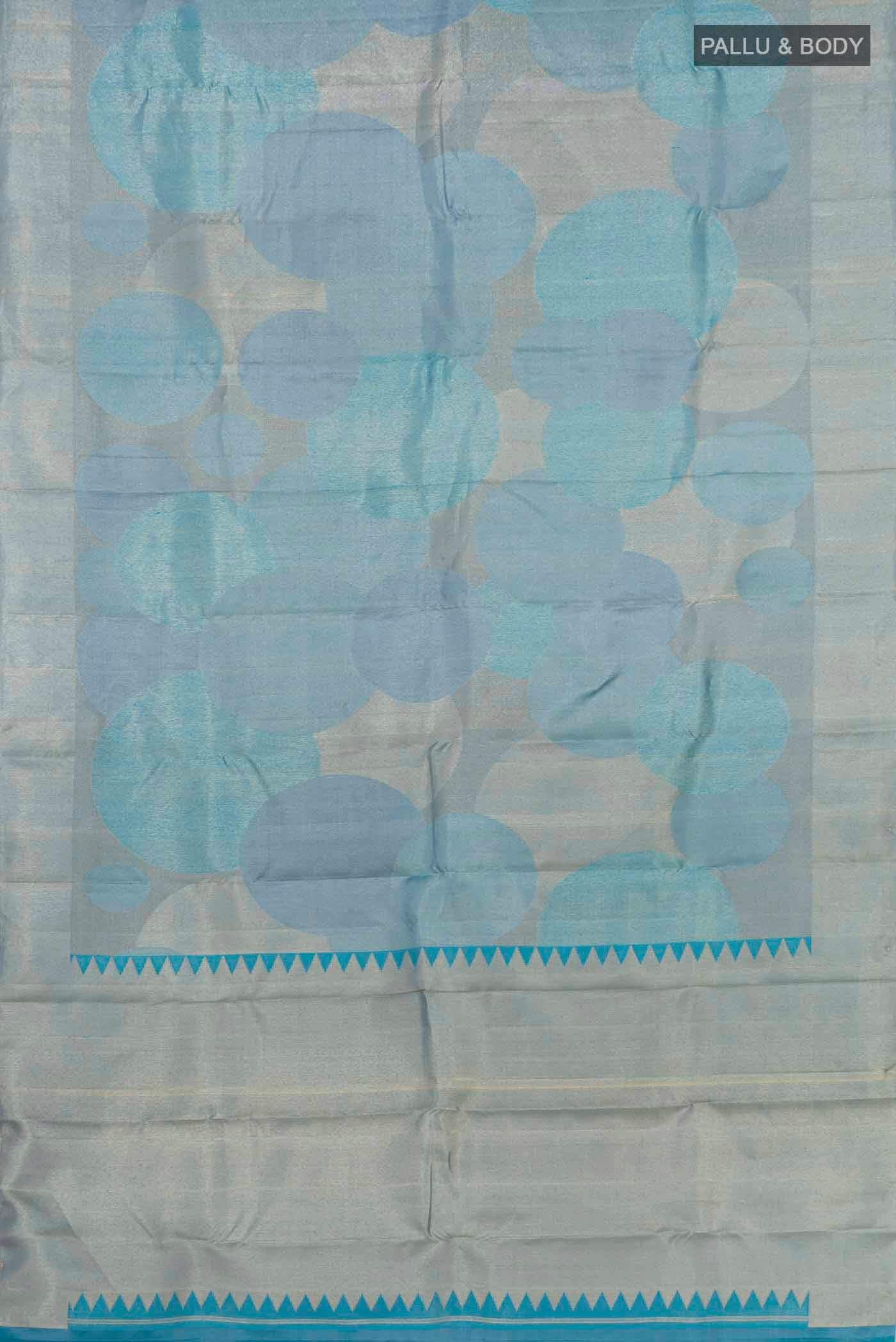 Sky Blue Kanjivaram Silk Saree - Image 5