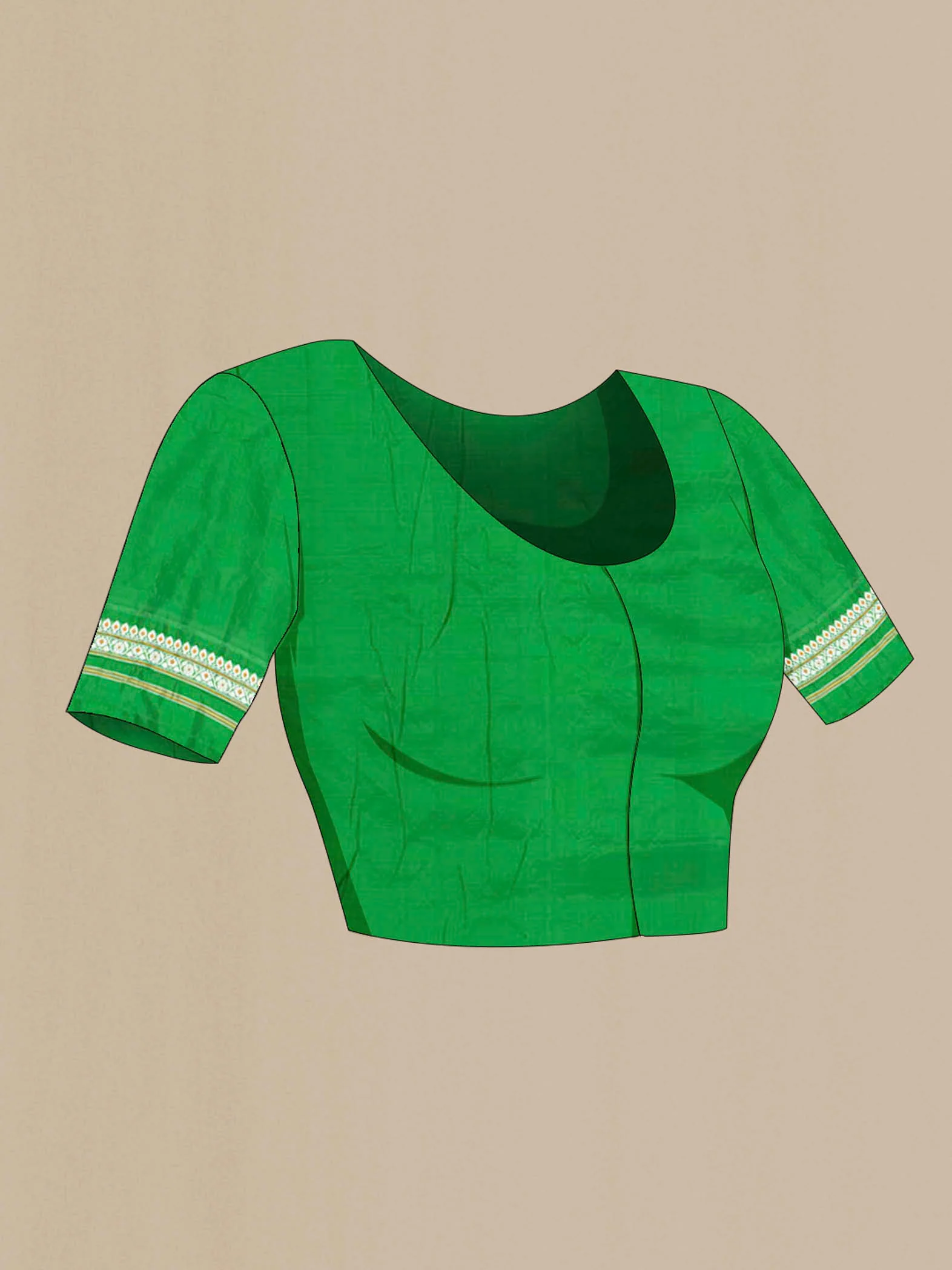 Bottle Green Assam Silk Saree - Image 4