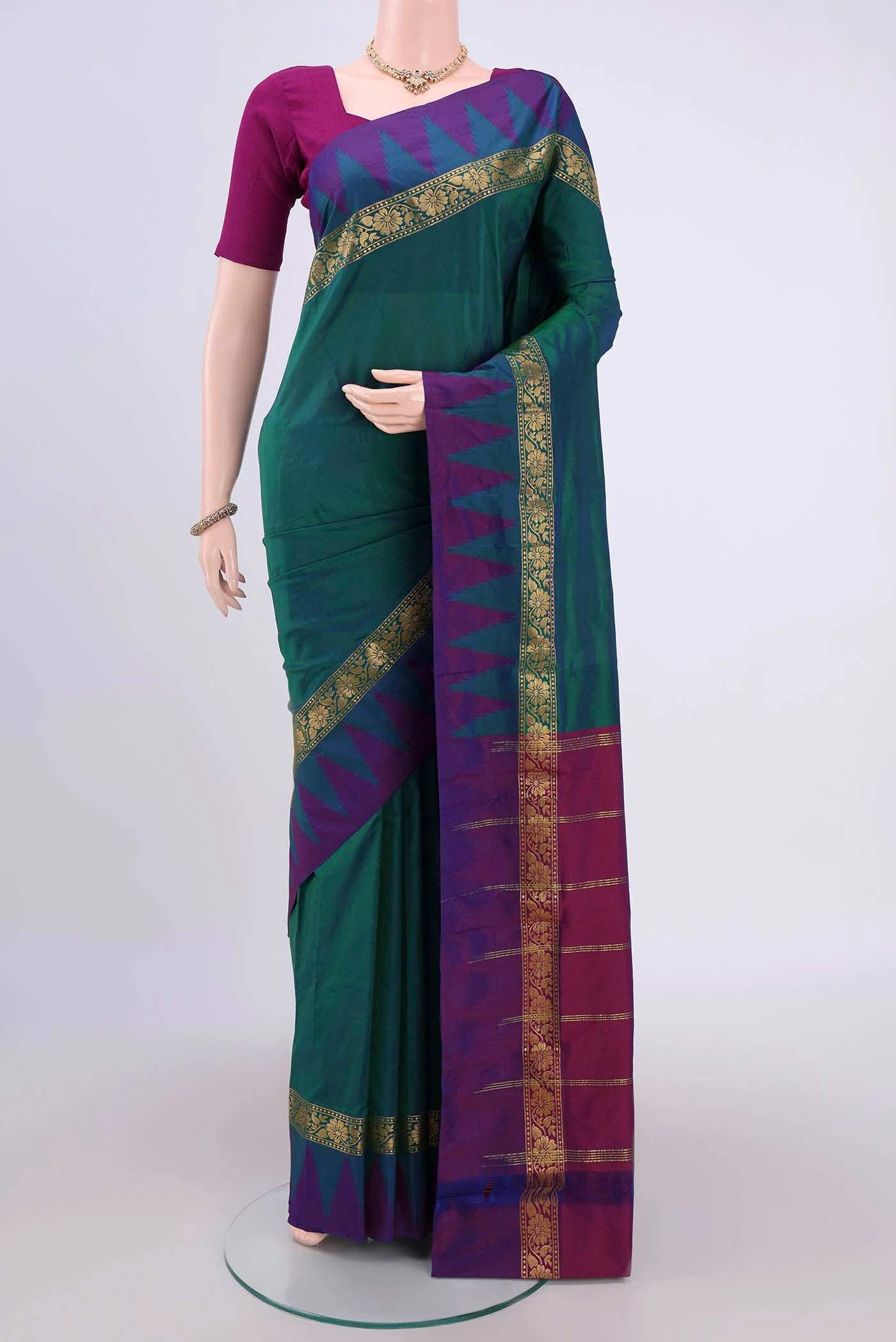 Green Blended Bangalore Silk Saree