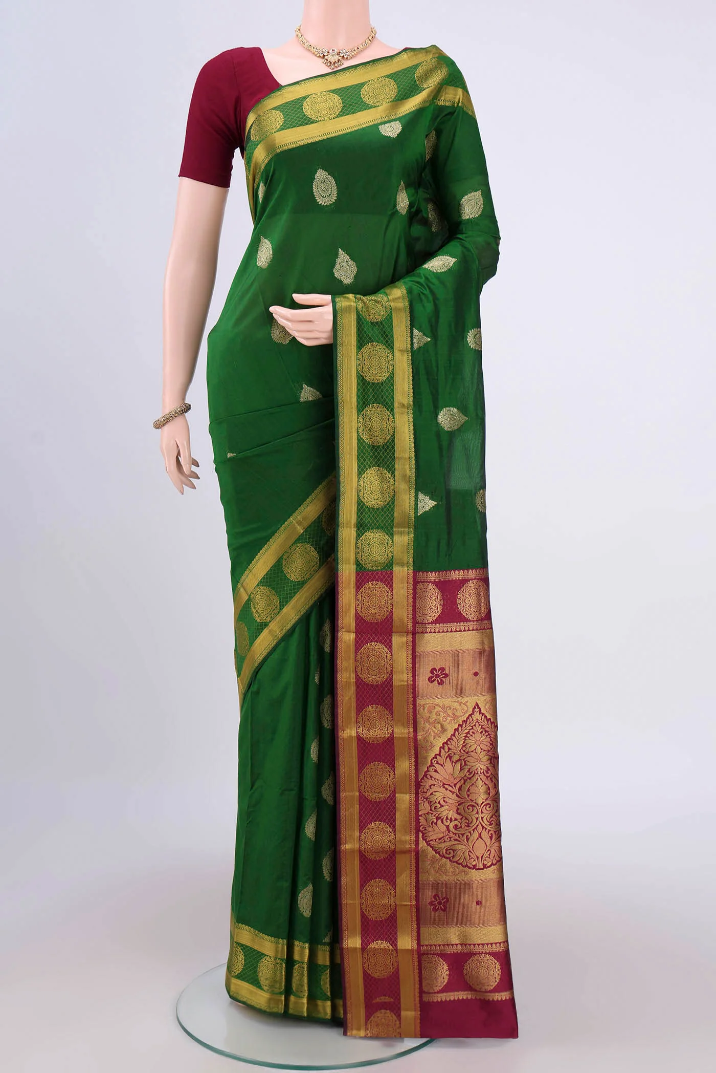 Green Blended Bangalore Silk Saree