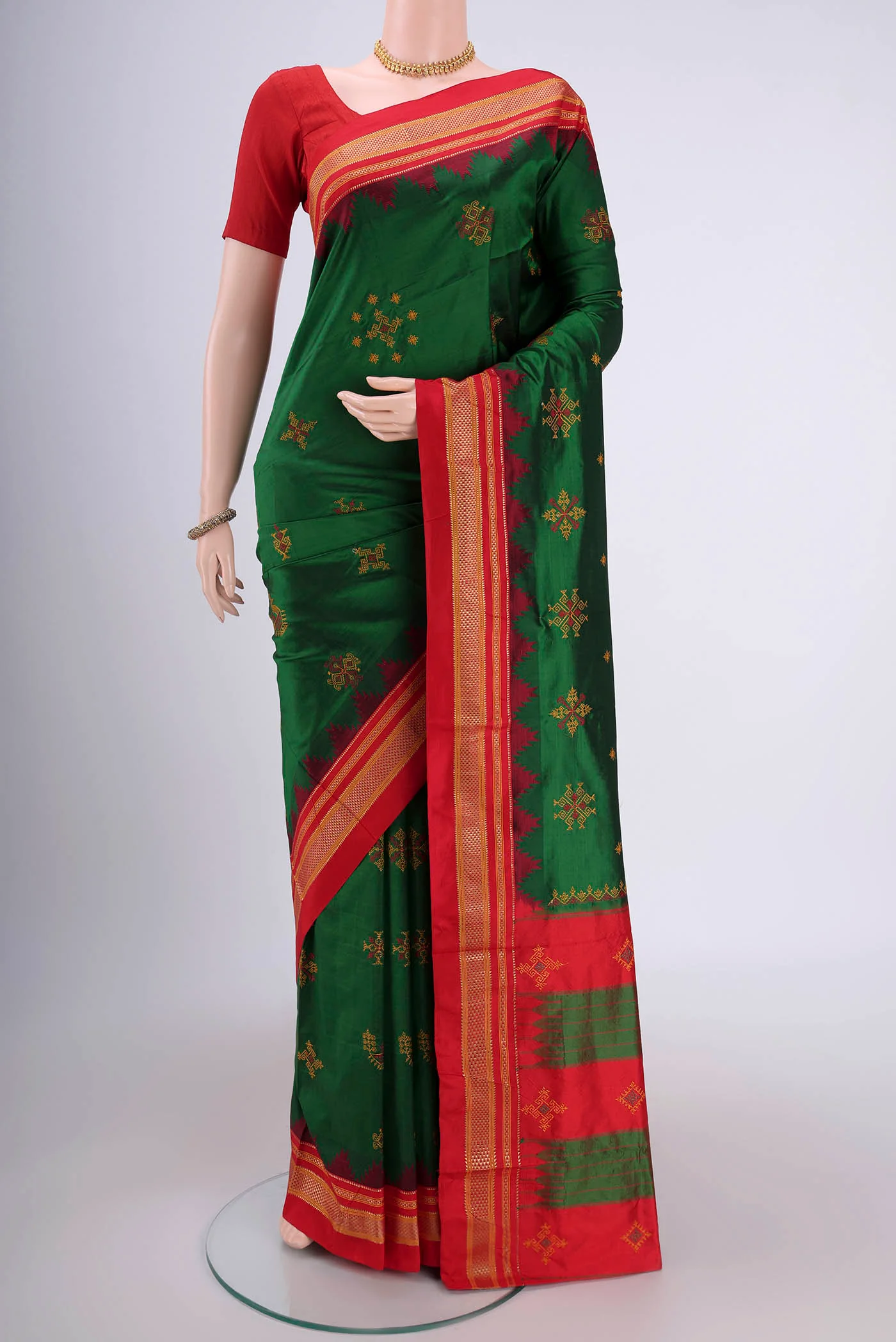 Green Bangalore Silk Saree