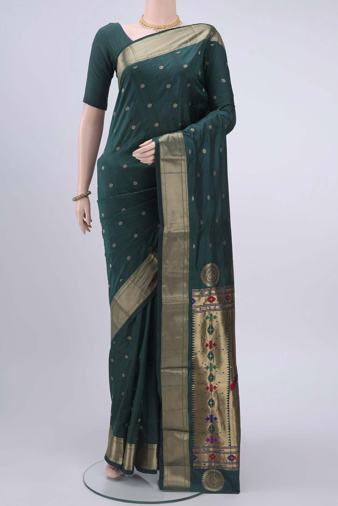 Blue Blended Bangalore Silk Saree