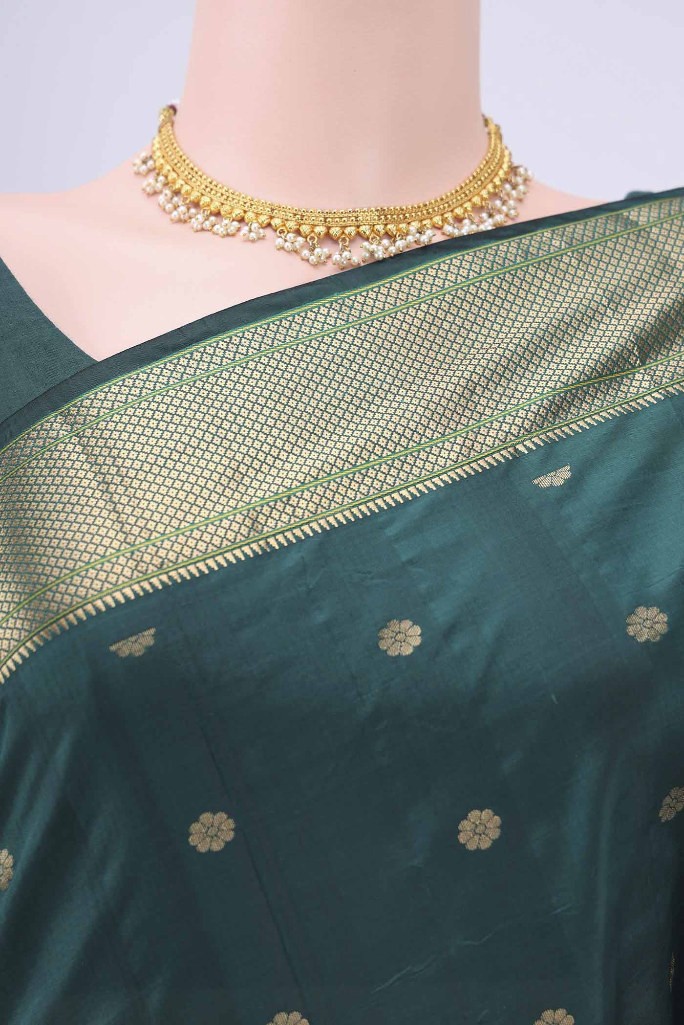 Blue Blended Bangalore Silk Saree - Image 2