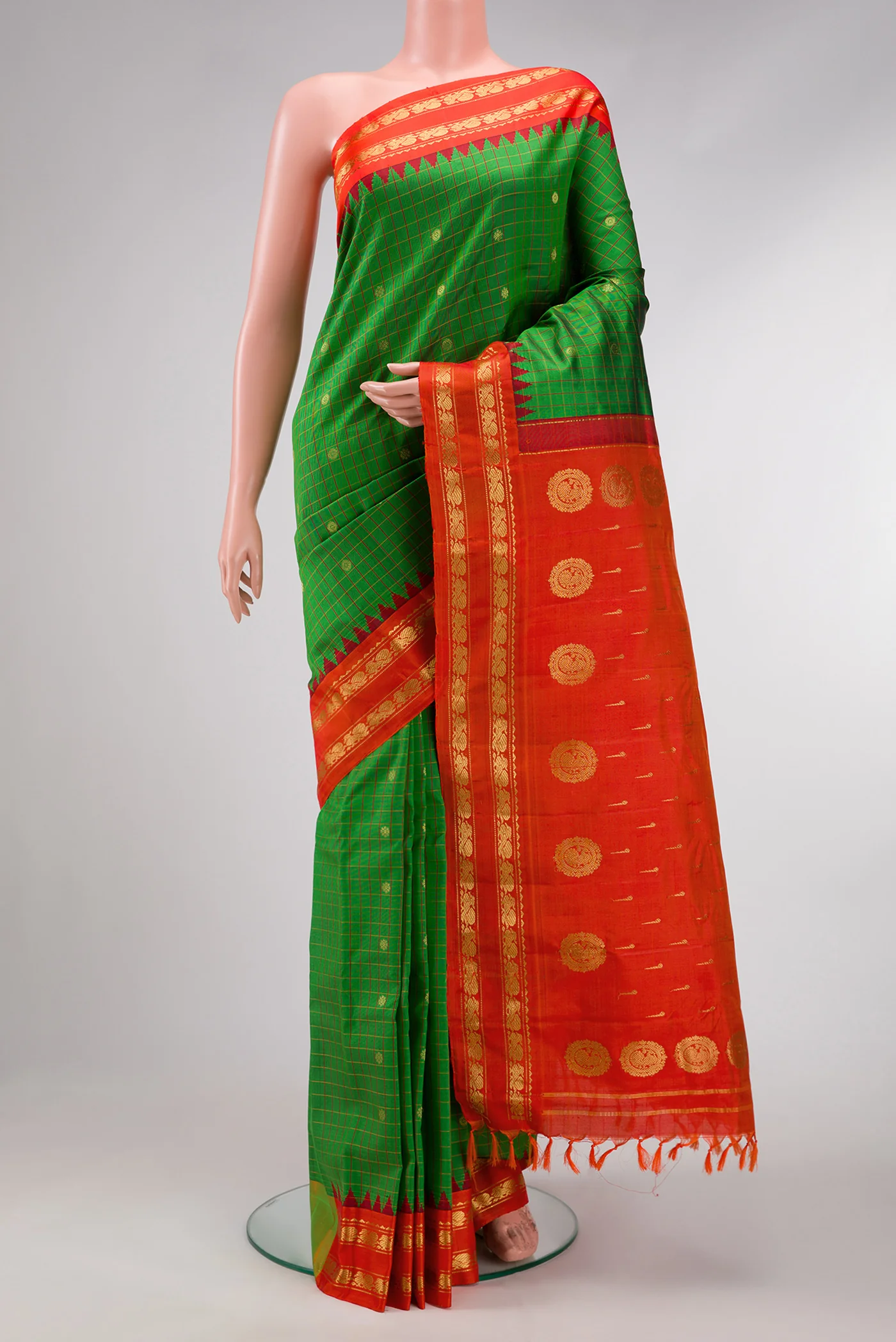 Green Gadwal Silk Saree