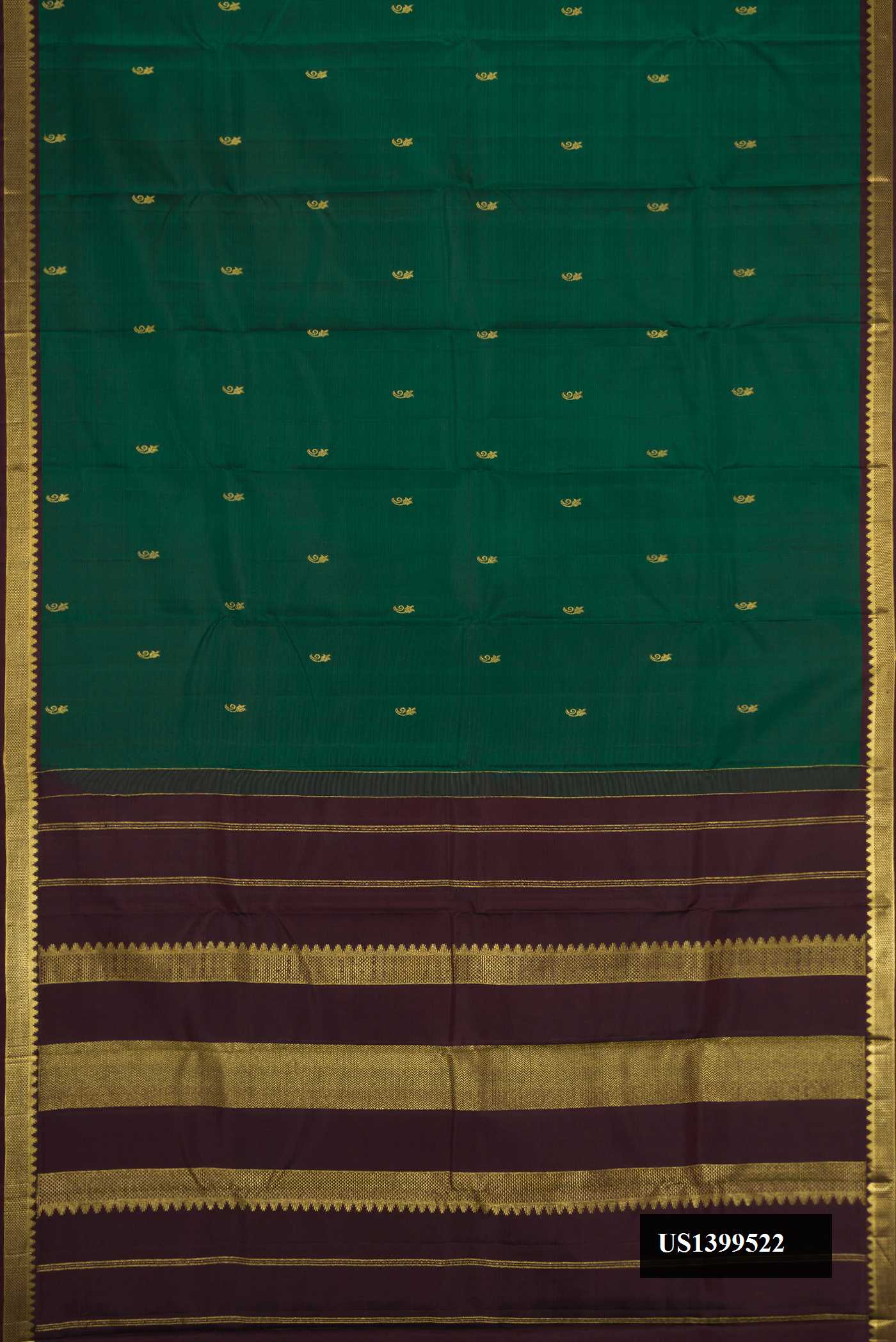 Bottle Green Dual Tone Kanchipuram Silk Saree