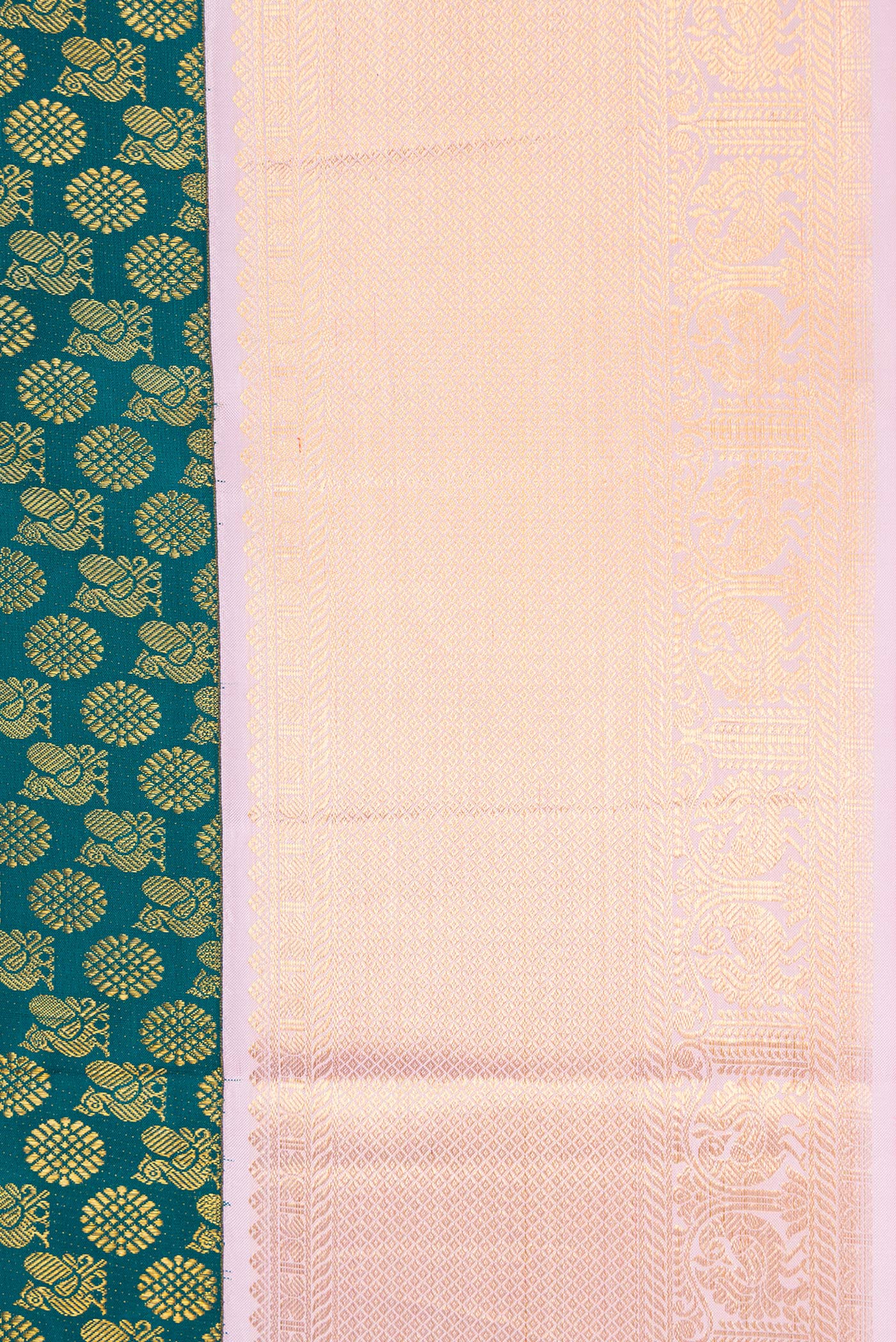 Bottle Green Kanchipuram Silk Saree - Image 3