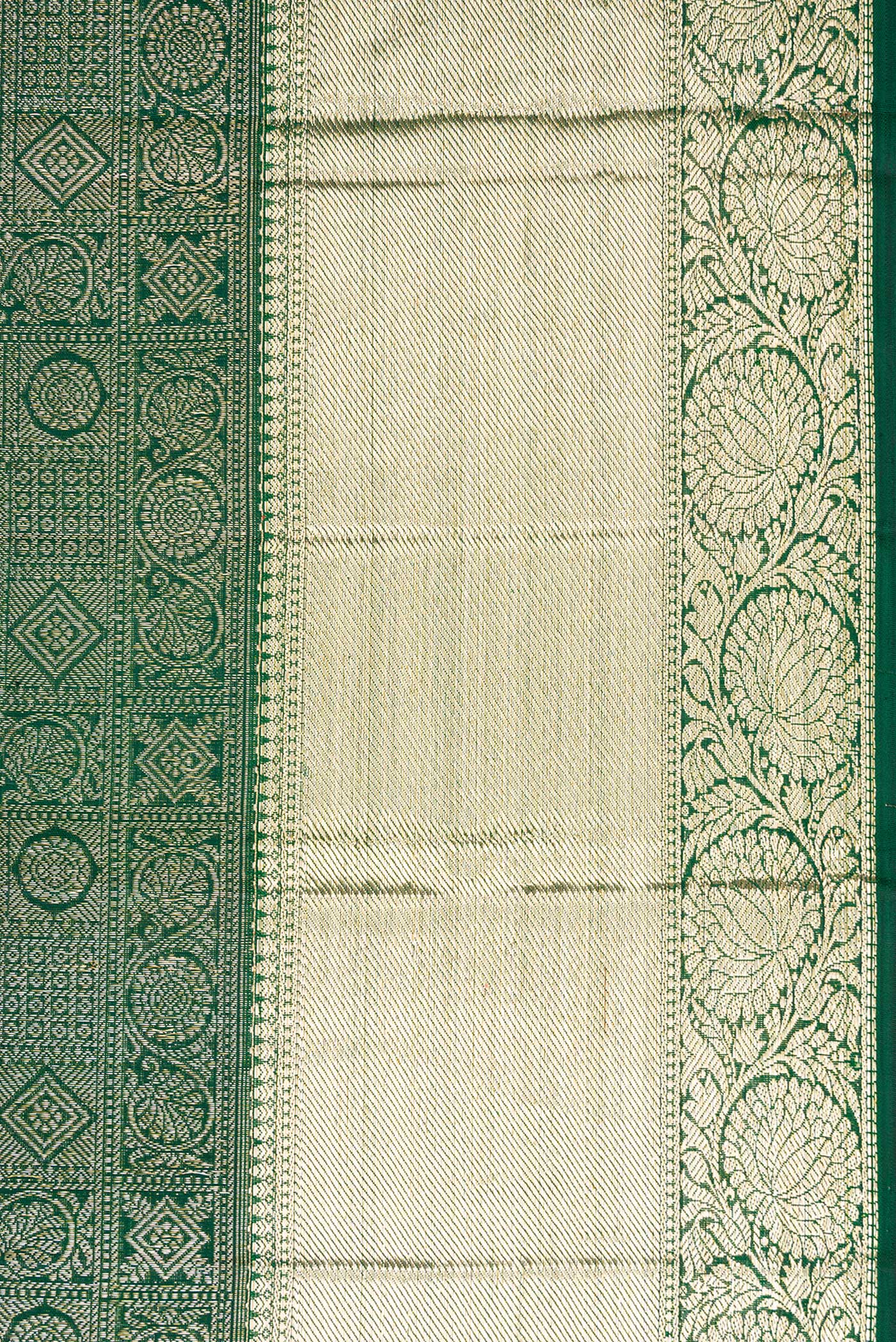 Bottle Green Kanchipuram Silk Saree - Image 3
