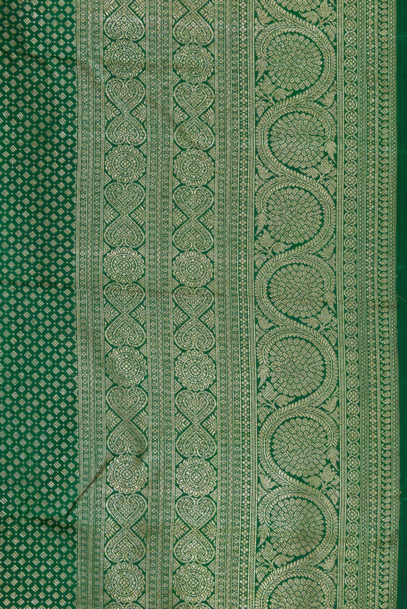 Bottle Green Kanchipuram Silk Saree - Image 3