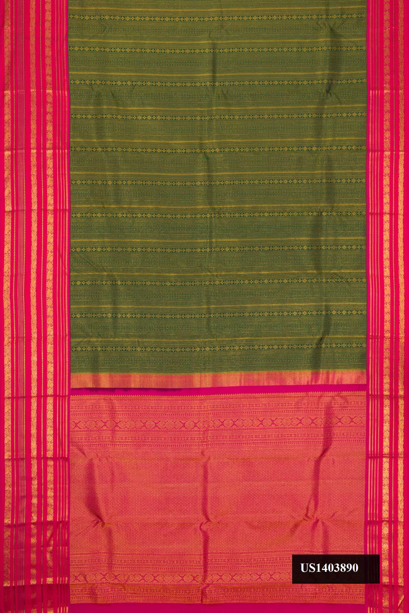 Bottle Green Dual Tone Kanchipuram Silk Saree