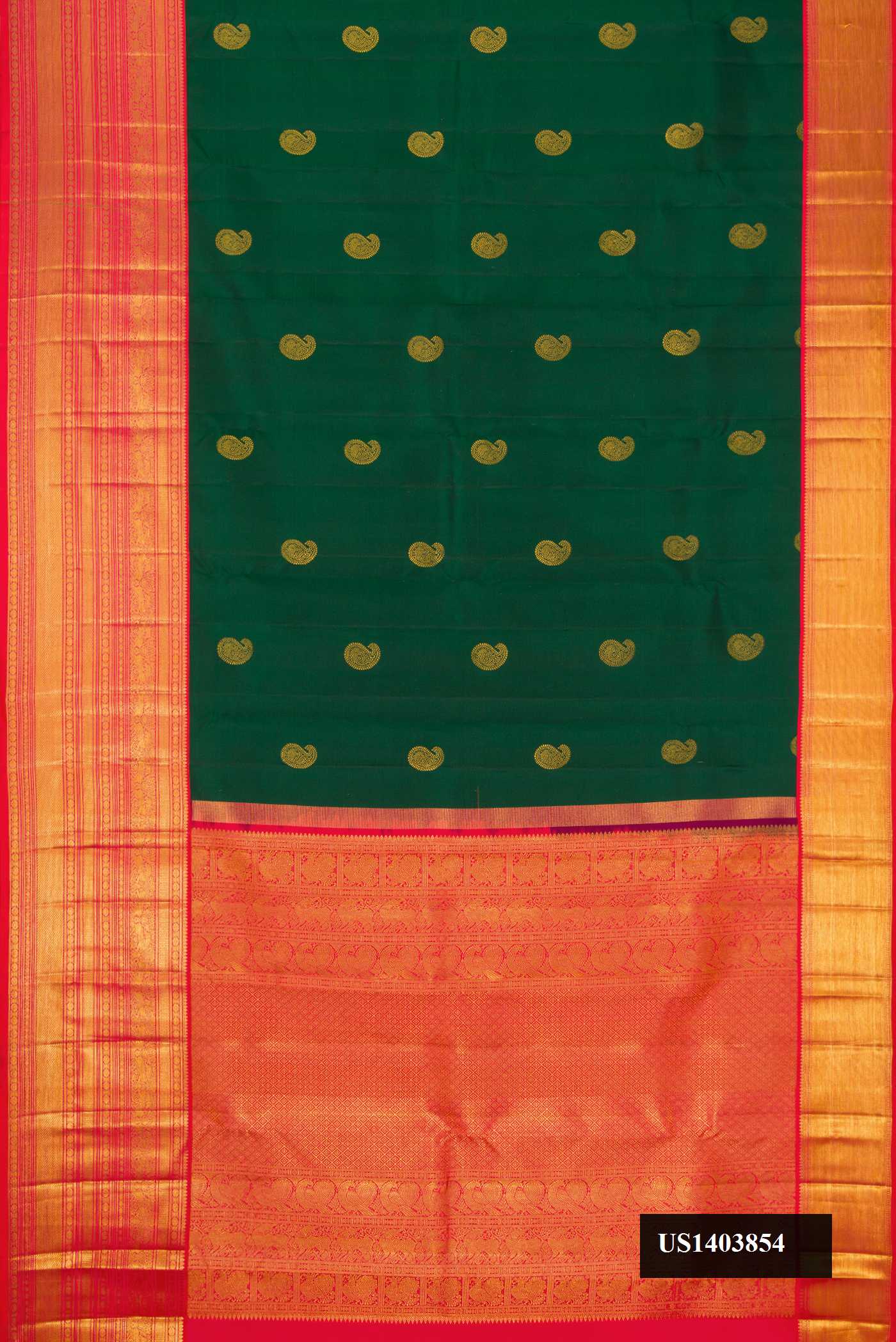 Bottle Green Dual Tone Kanchipuram Silk Saree