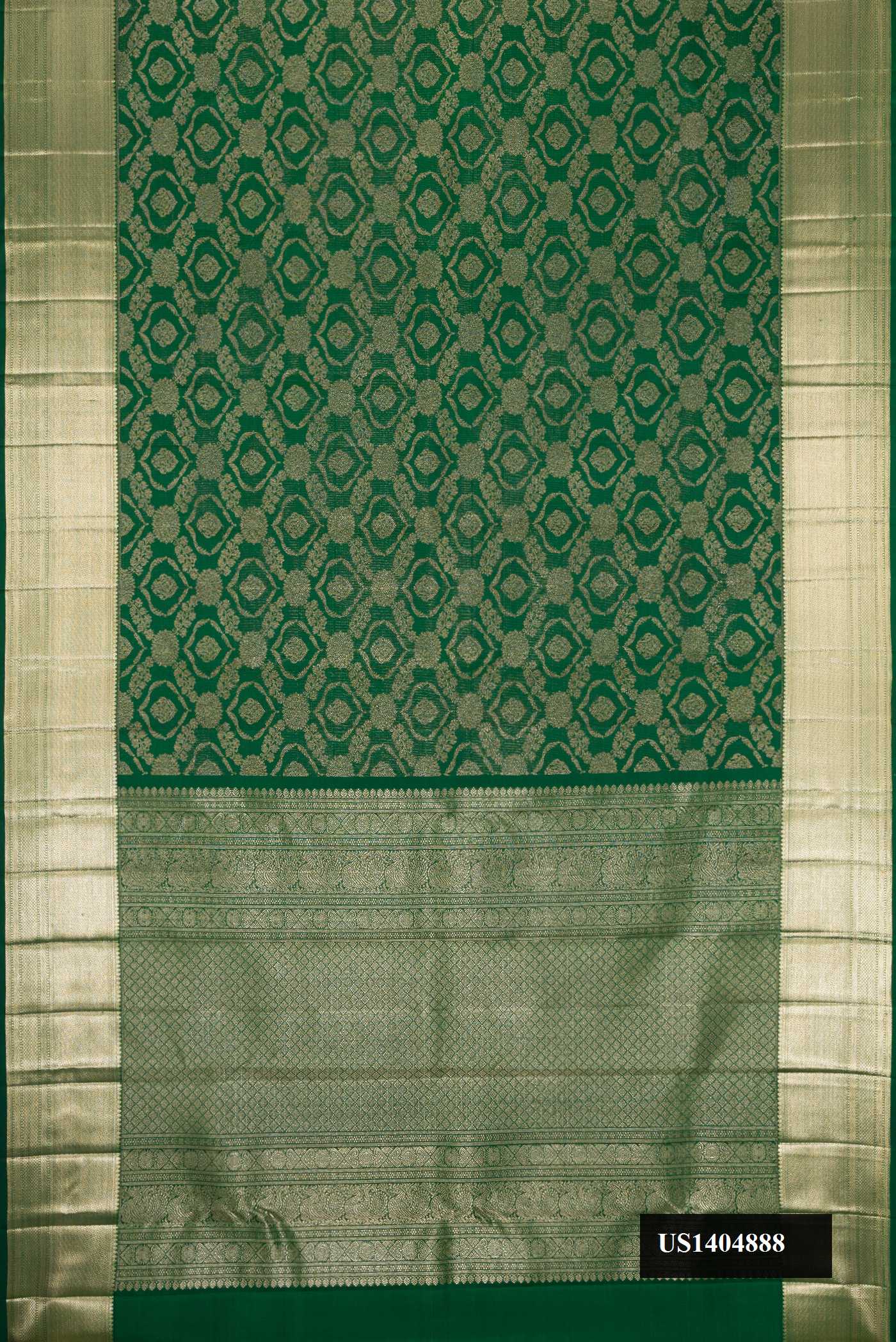 Bottle Green Dual Tone Kanchipuram Silk Saree