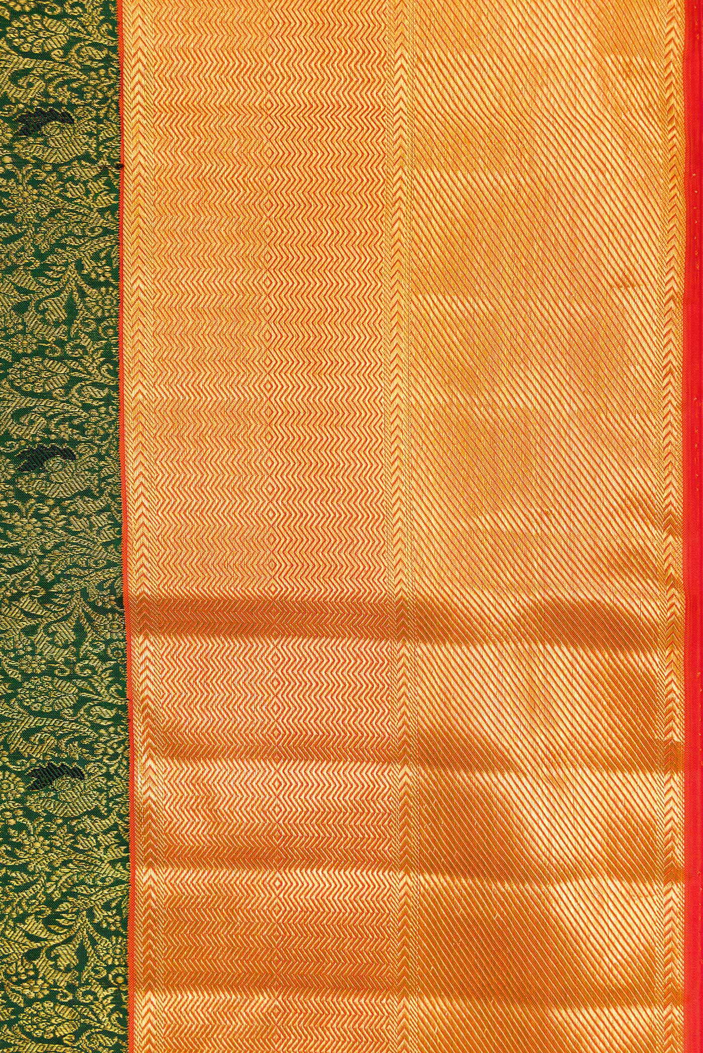 Bottle Green Kanchipuram Silk Saree - Image 3