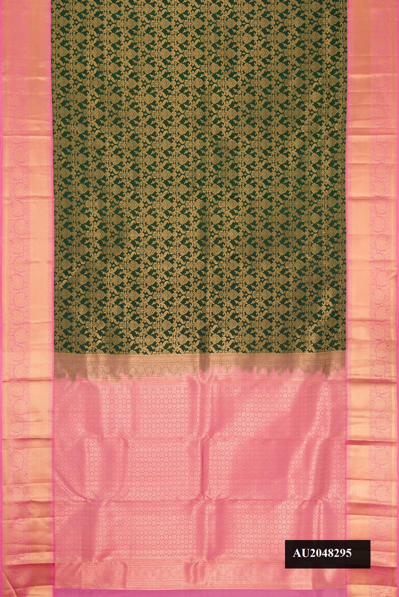 Bottle Green Dual Tone Kanchipuram Silk Saree