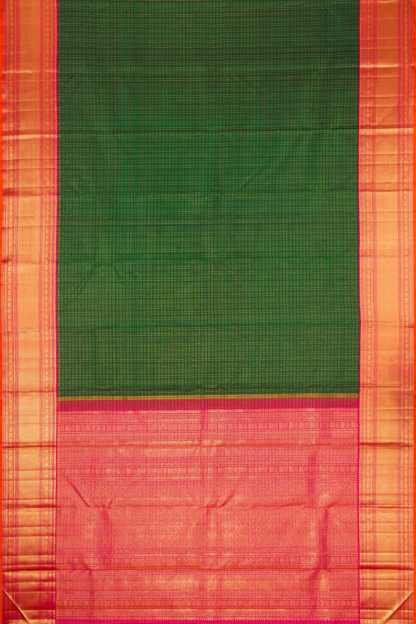 Bottle Green Kanchipuram Silk Saree - Image 6