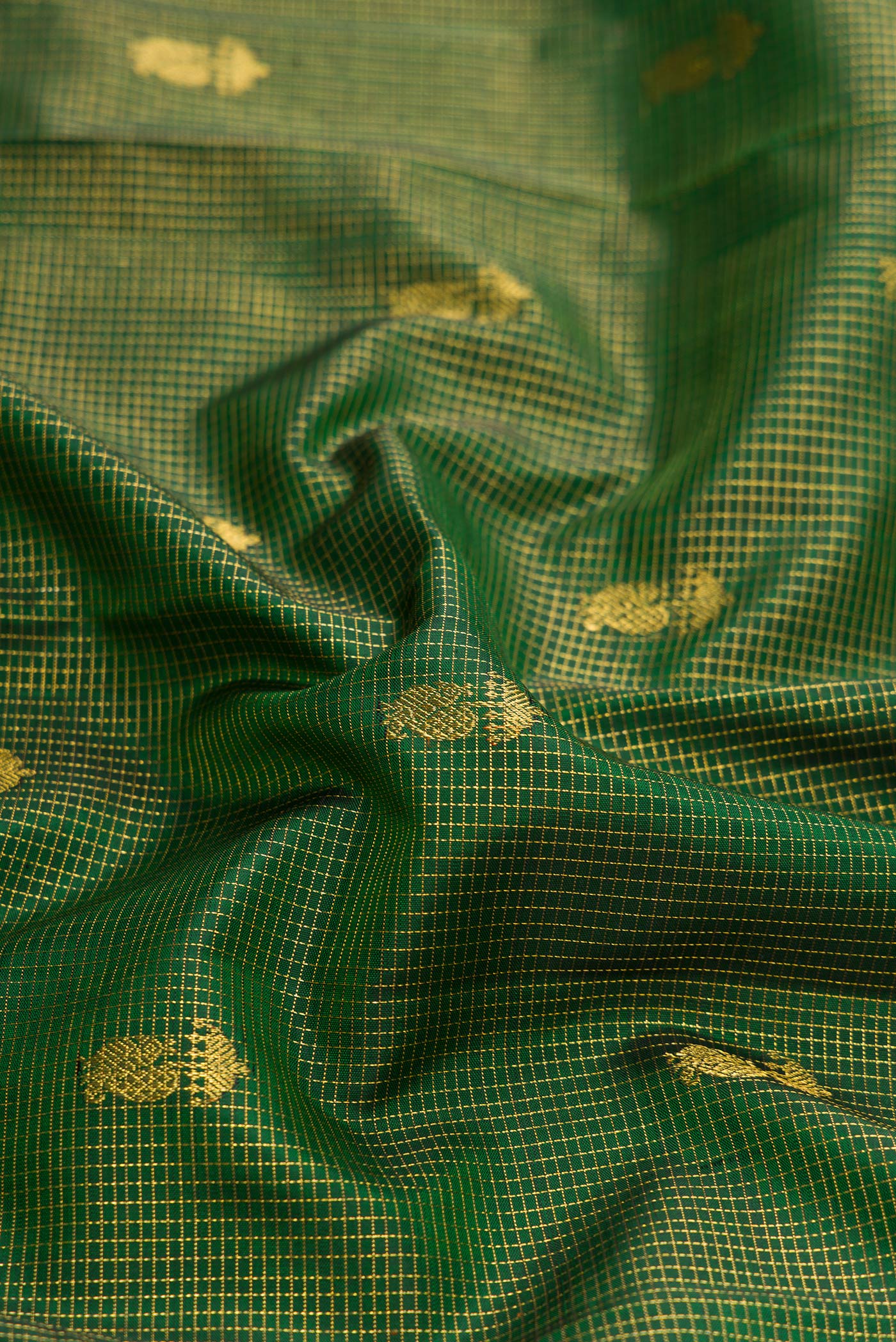 Green Kanchipuram Silk Saree - Image 2