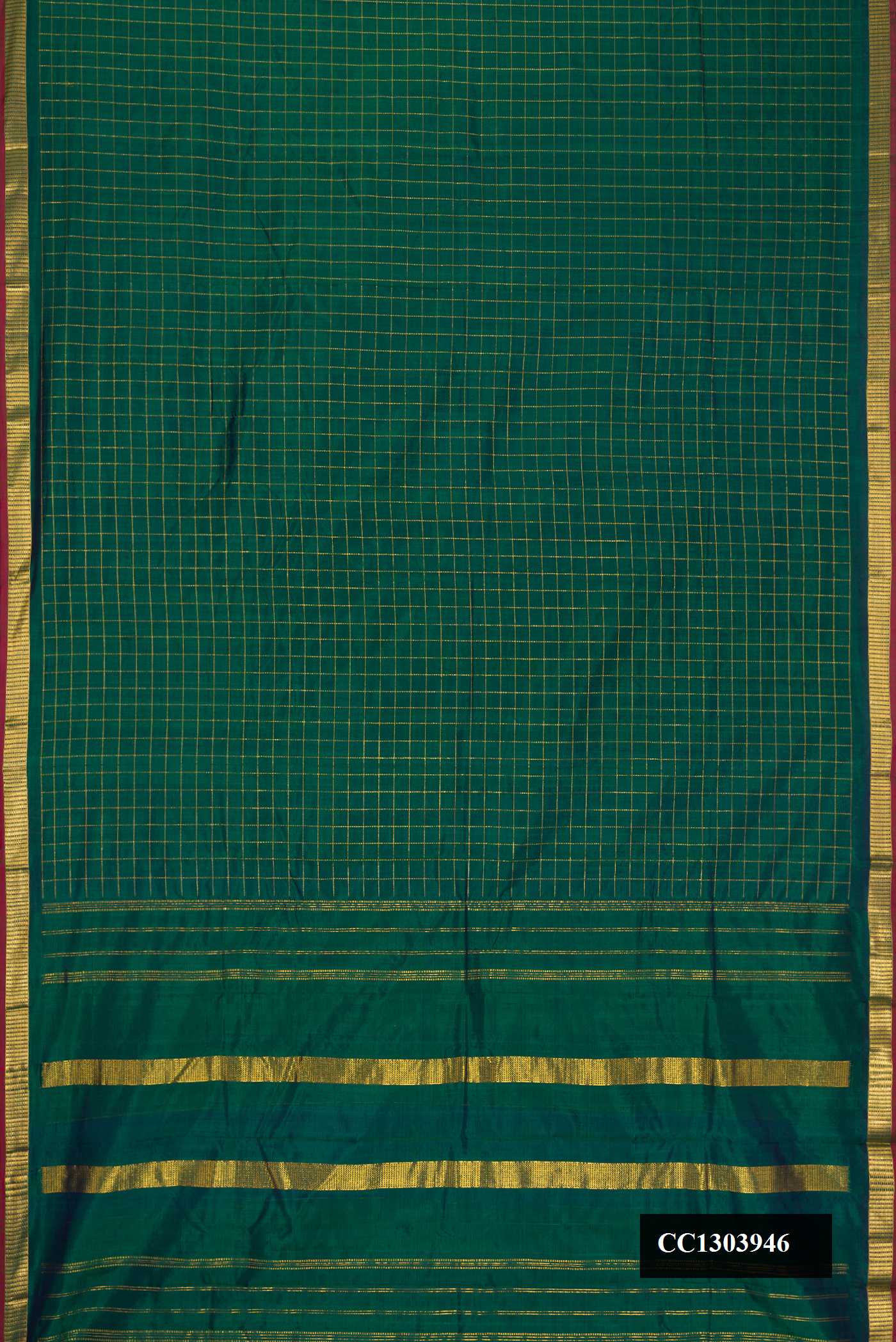 Bottle Green Dual Tone Kanchipuram Silk Saree
