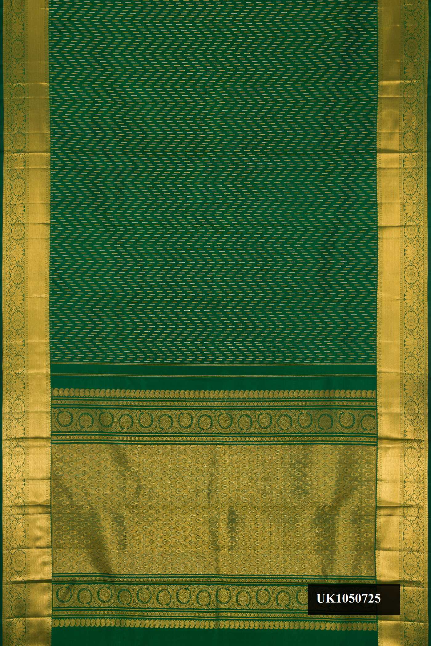 Bottle Green Dual Tone Kanchipuram Silk Saree