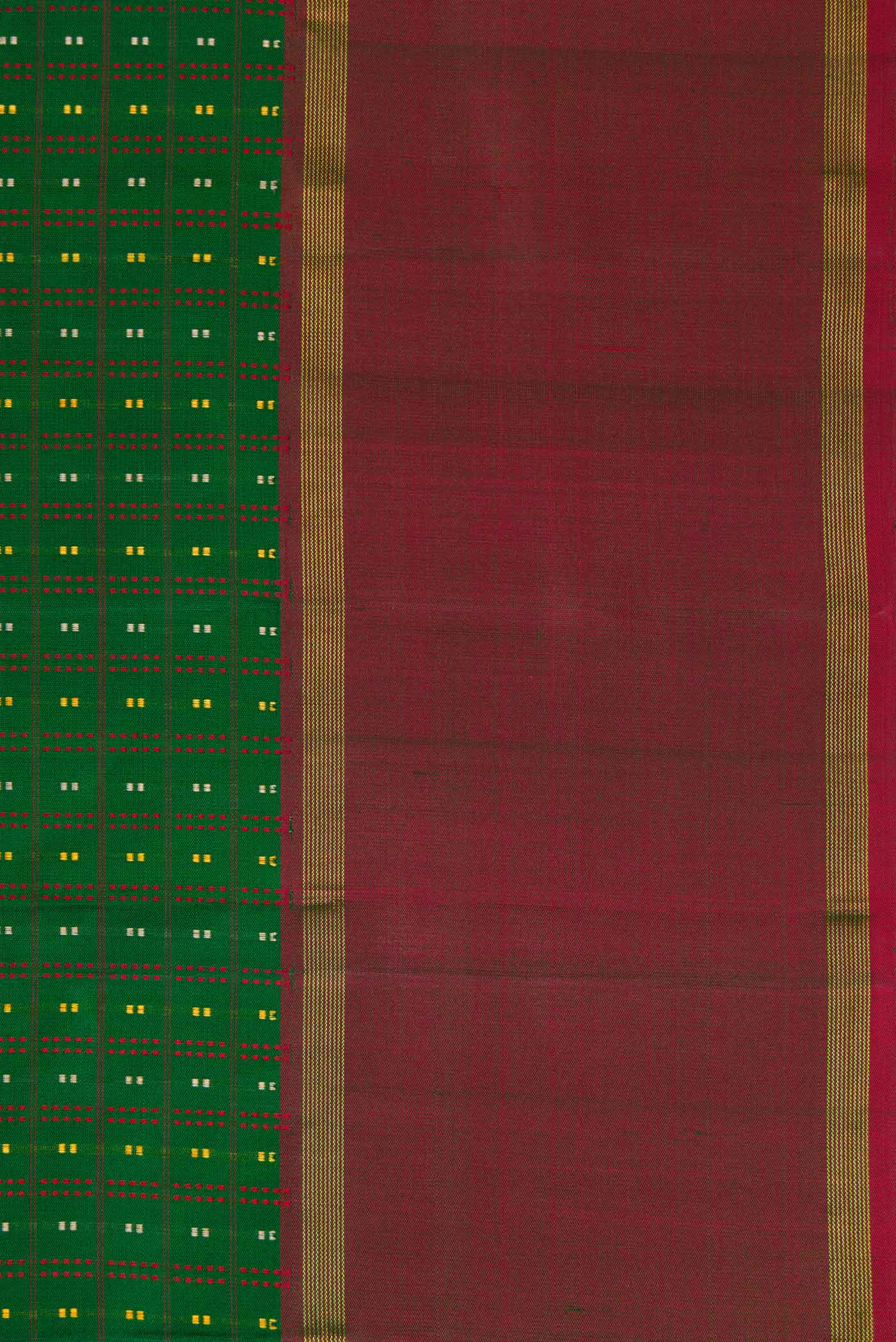 Bottle Green Dual Tone Kanchipuram Silk Saree - Image 3