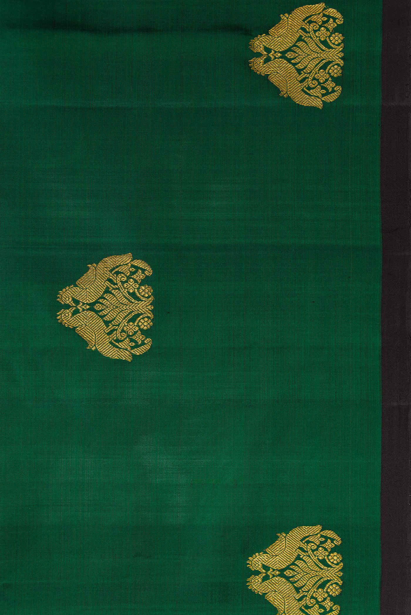 Bottle Green Kanchipuram Silk Saree - Image 3