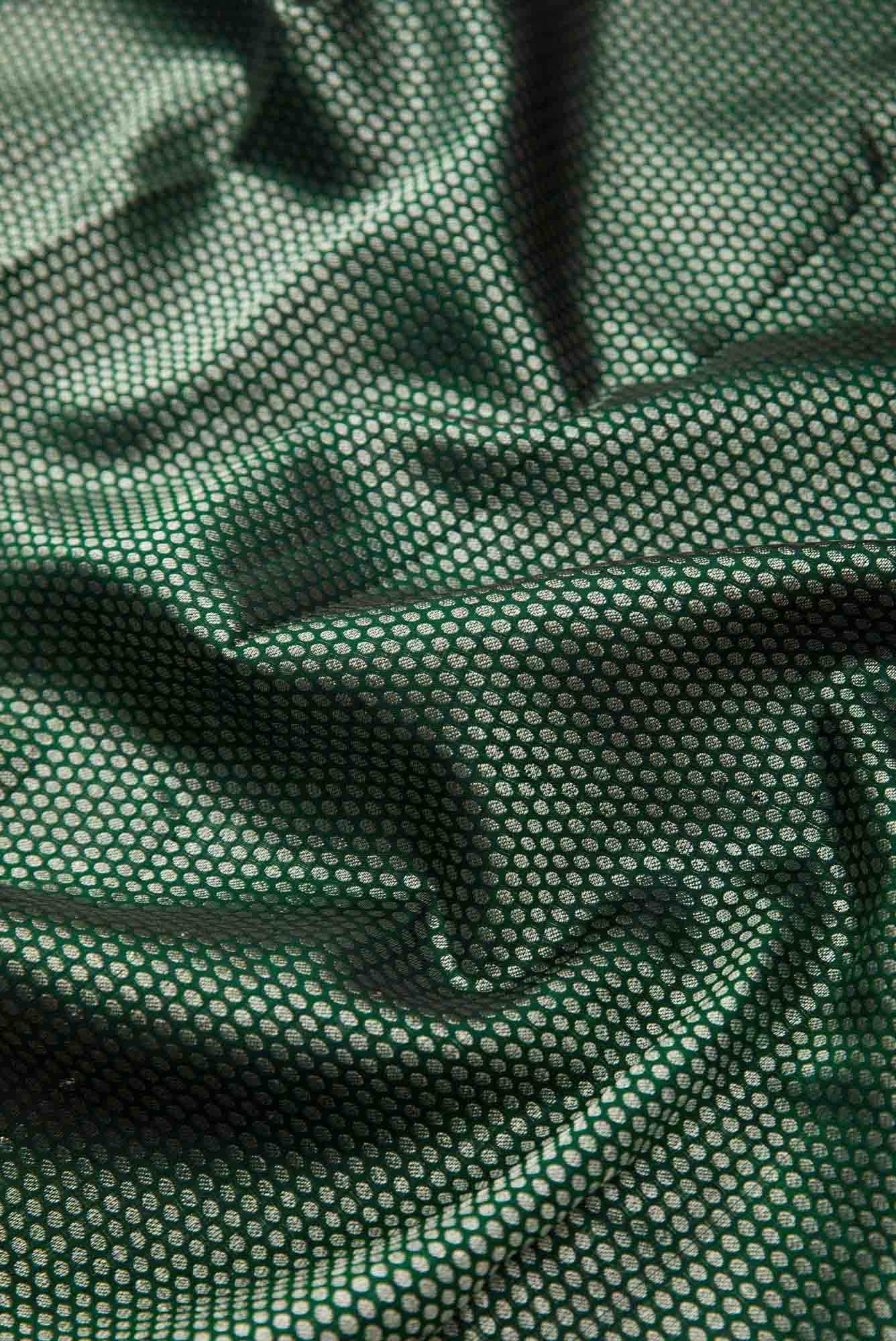 Bottle Green Dual Tone Kanchipuram Silk Saree - Image 3