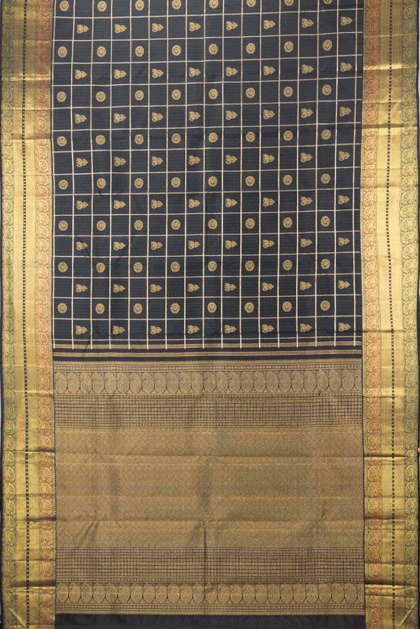 Bottle Green Dual Tone Kanchipuram Silk Saree - Image 2