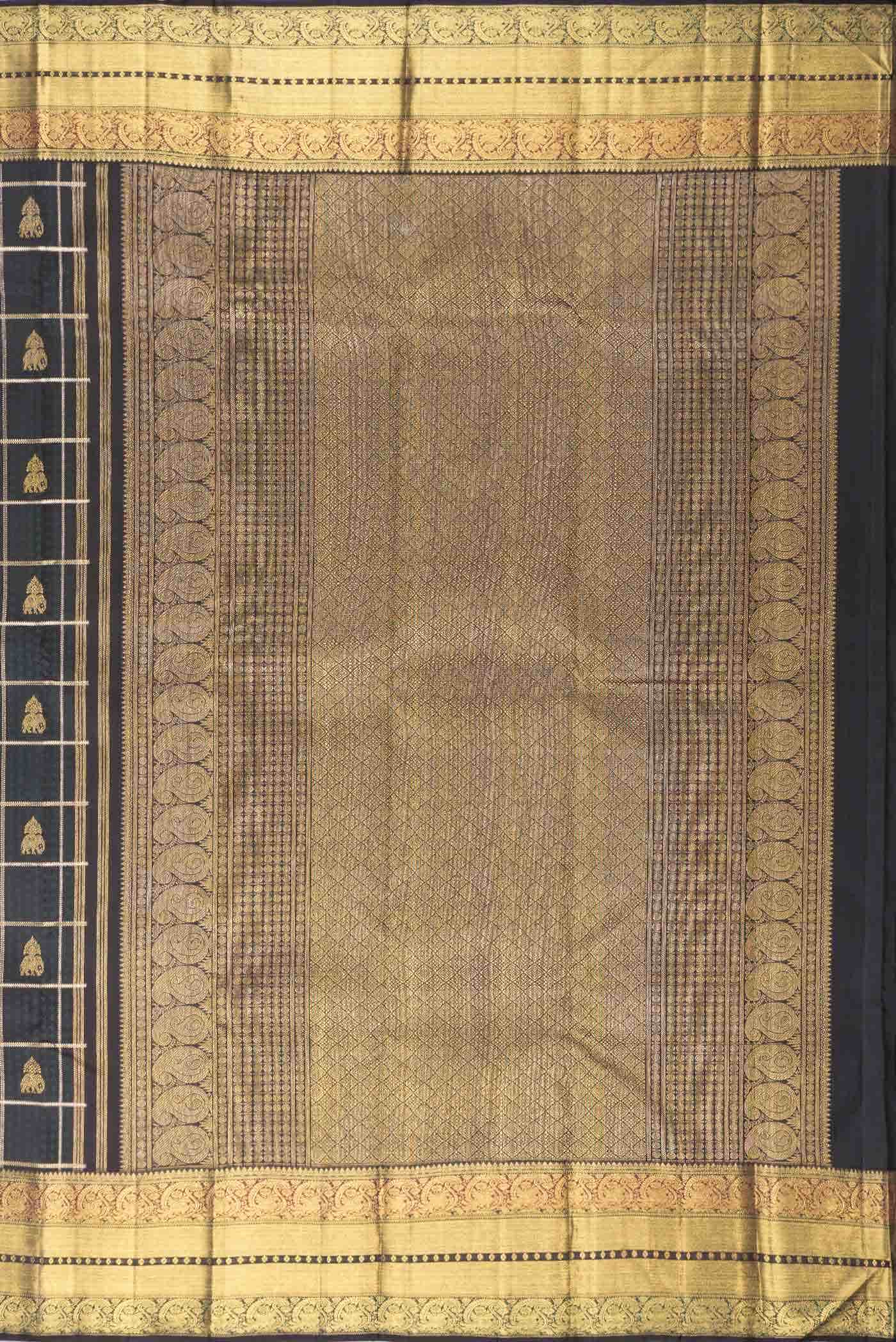 Bottle Green Dual Tone Kanchipuram Silk Saree - Image 3