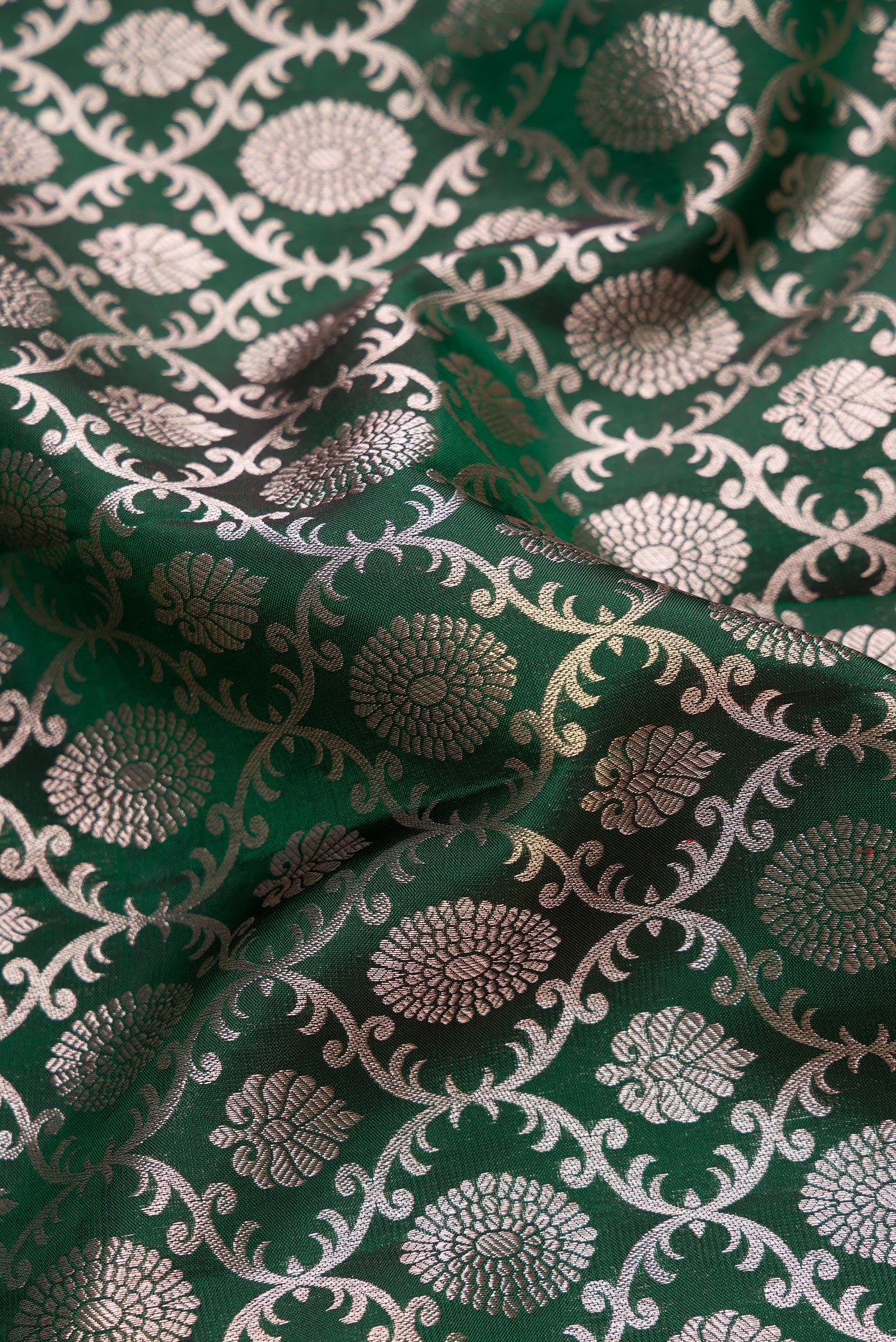 Bottle Green Kanjivaram Silk Saree - Image 2