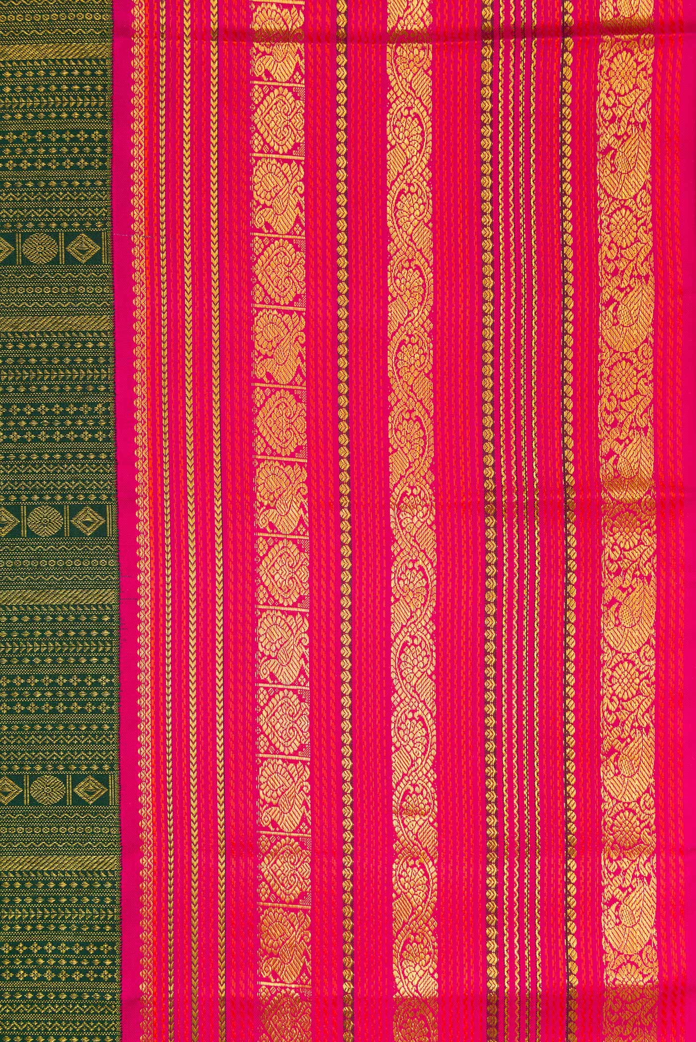 Bottle Green Kanjivaram Silk Saree - Image 3