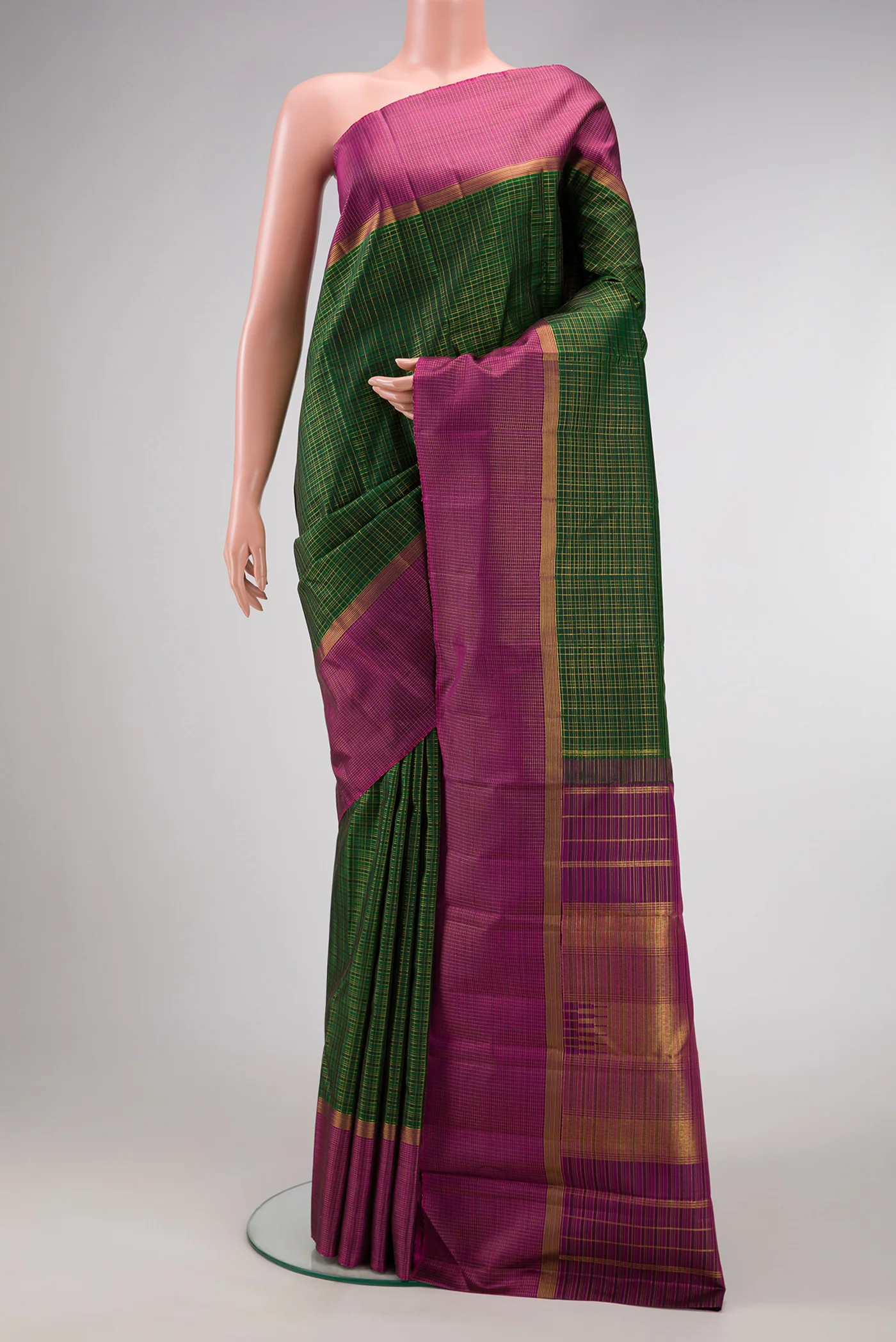 Bottle Green Kanjivaram Silk Saree