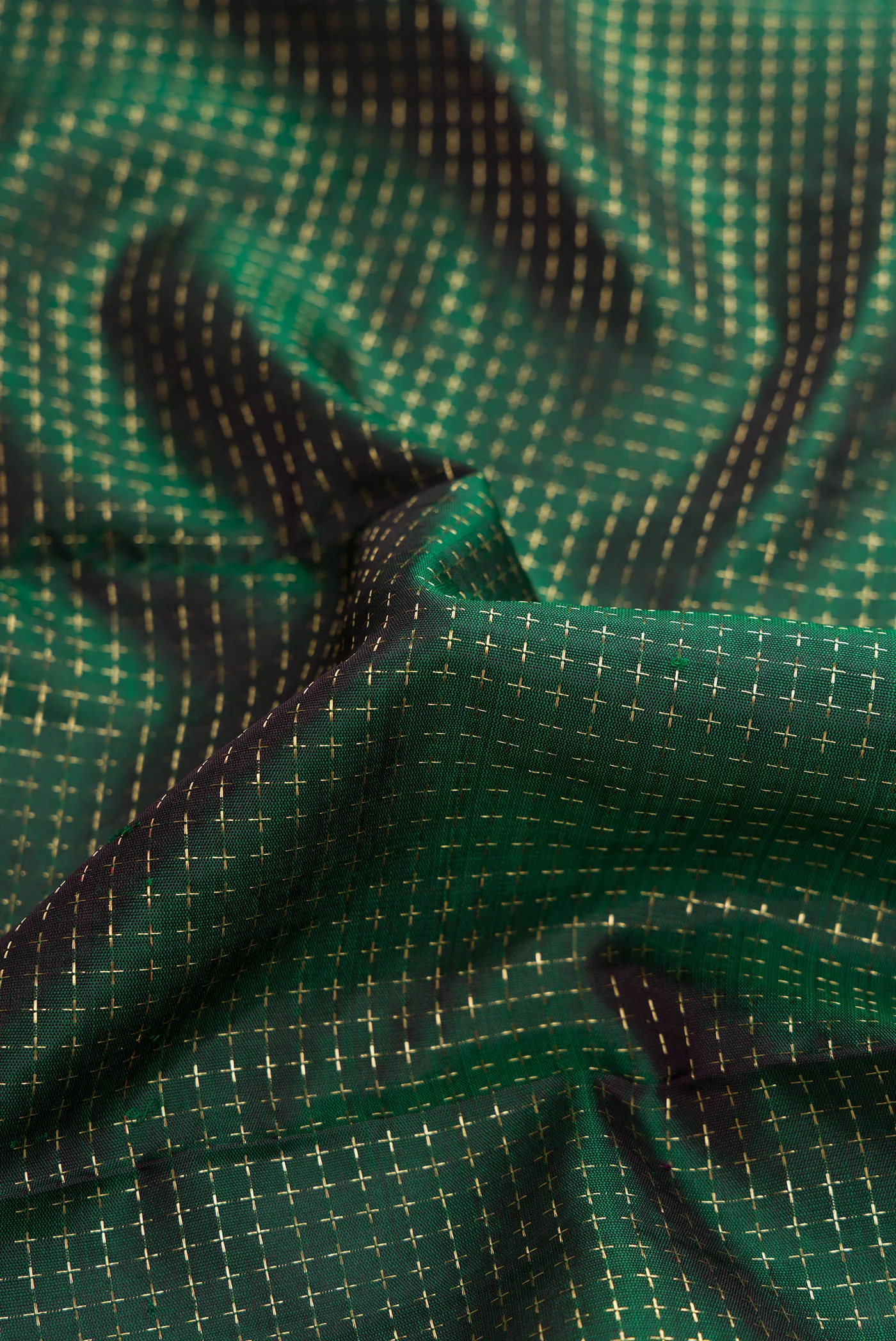 Bottle Green Kanjivaram Silk Saree - Image 2