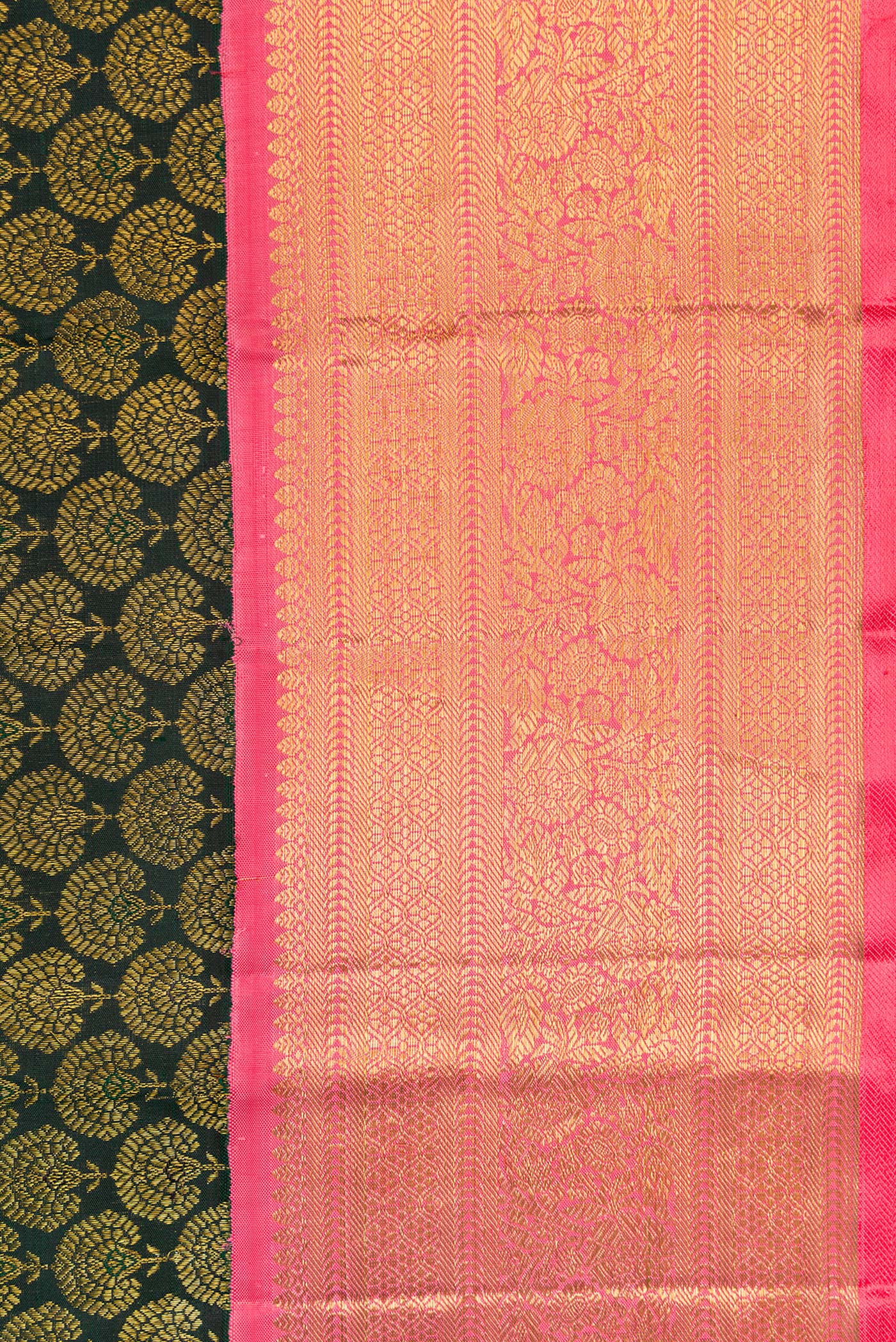 Bottle Green Kanjivaram Silk Saree - Image 3