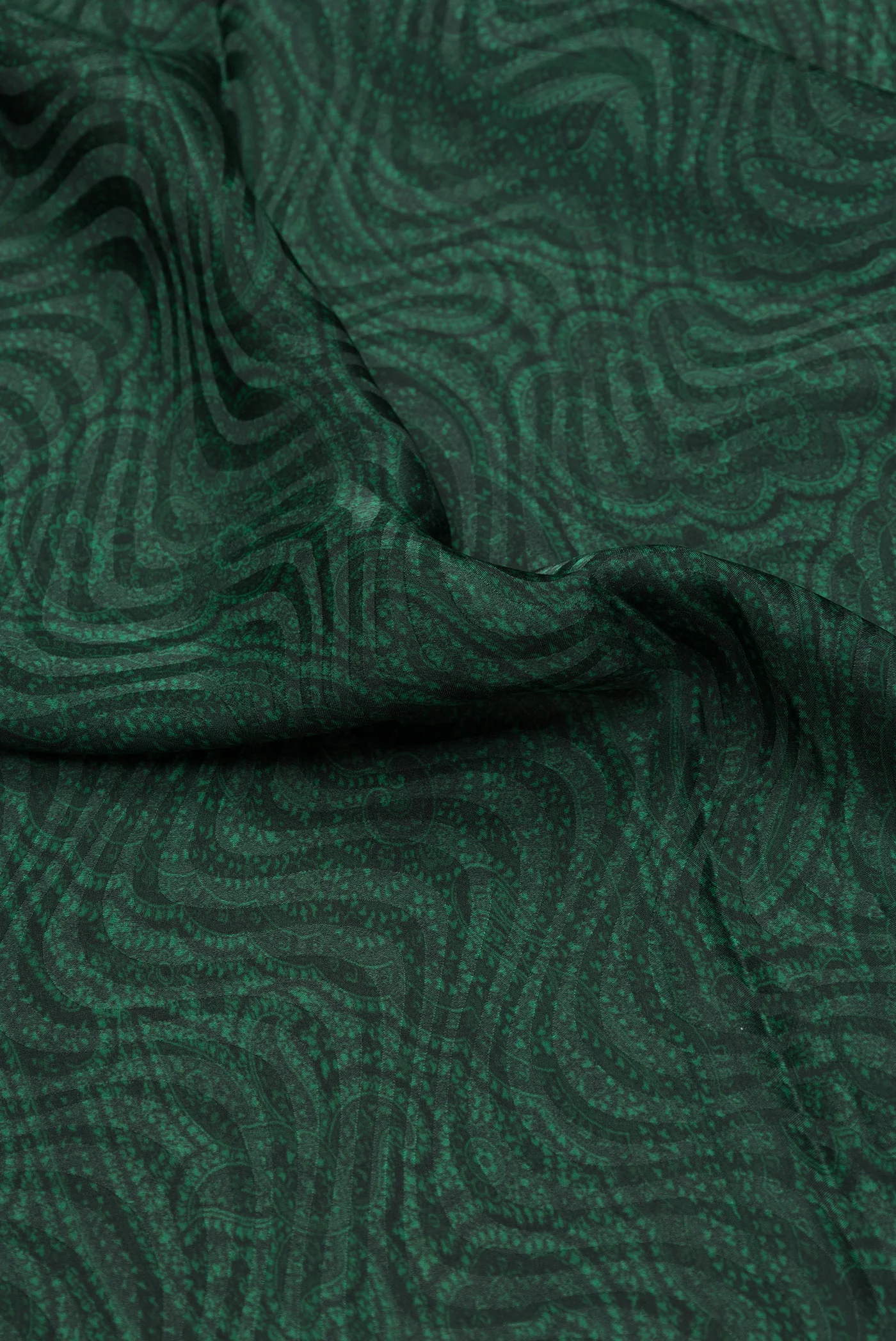Bottle Green Mysore Crepe Saree - Image 2