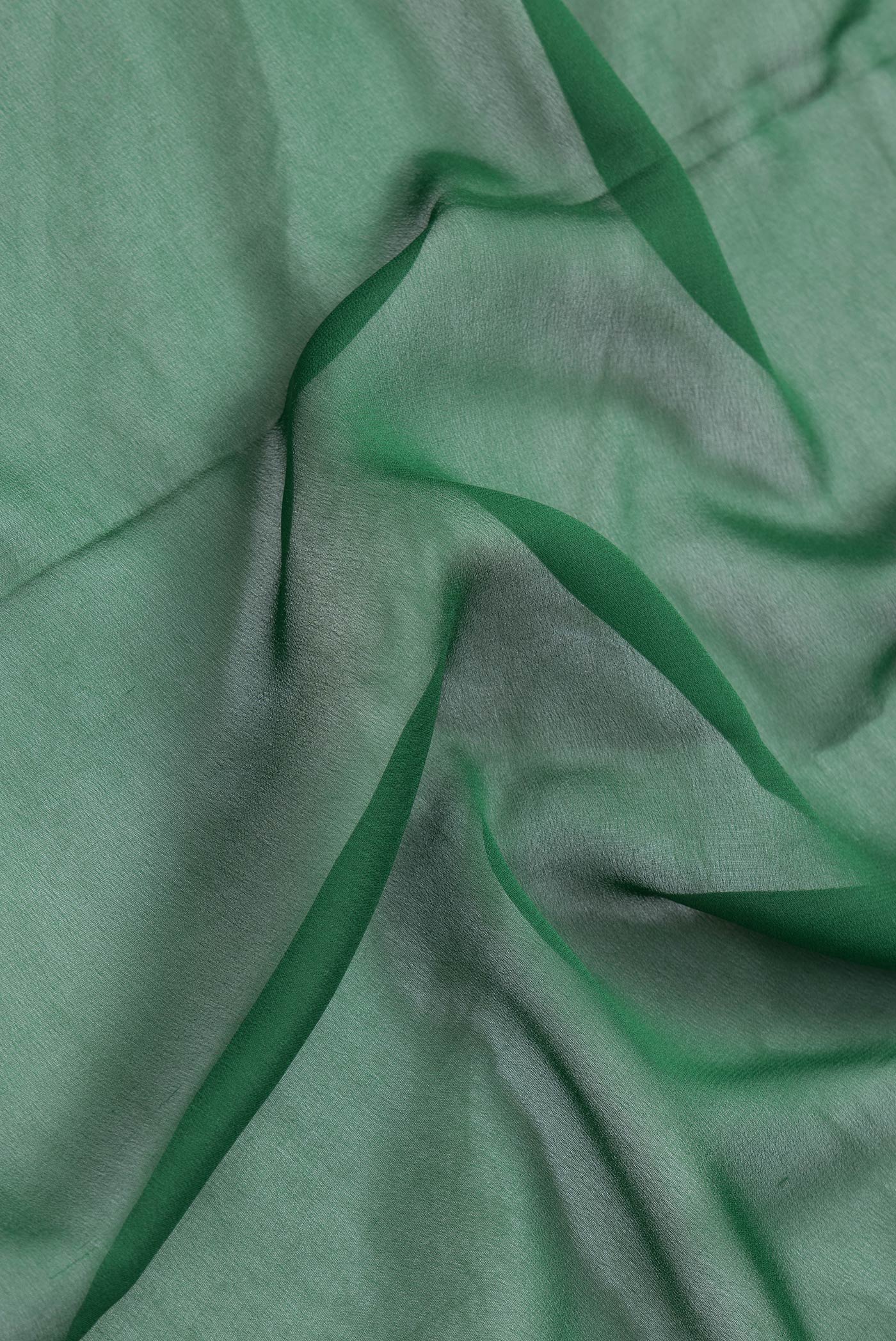 Bottle Green Mysore Georgette Saree - Image 2