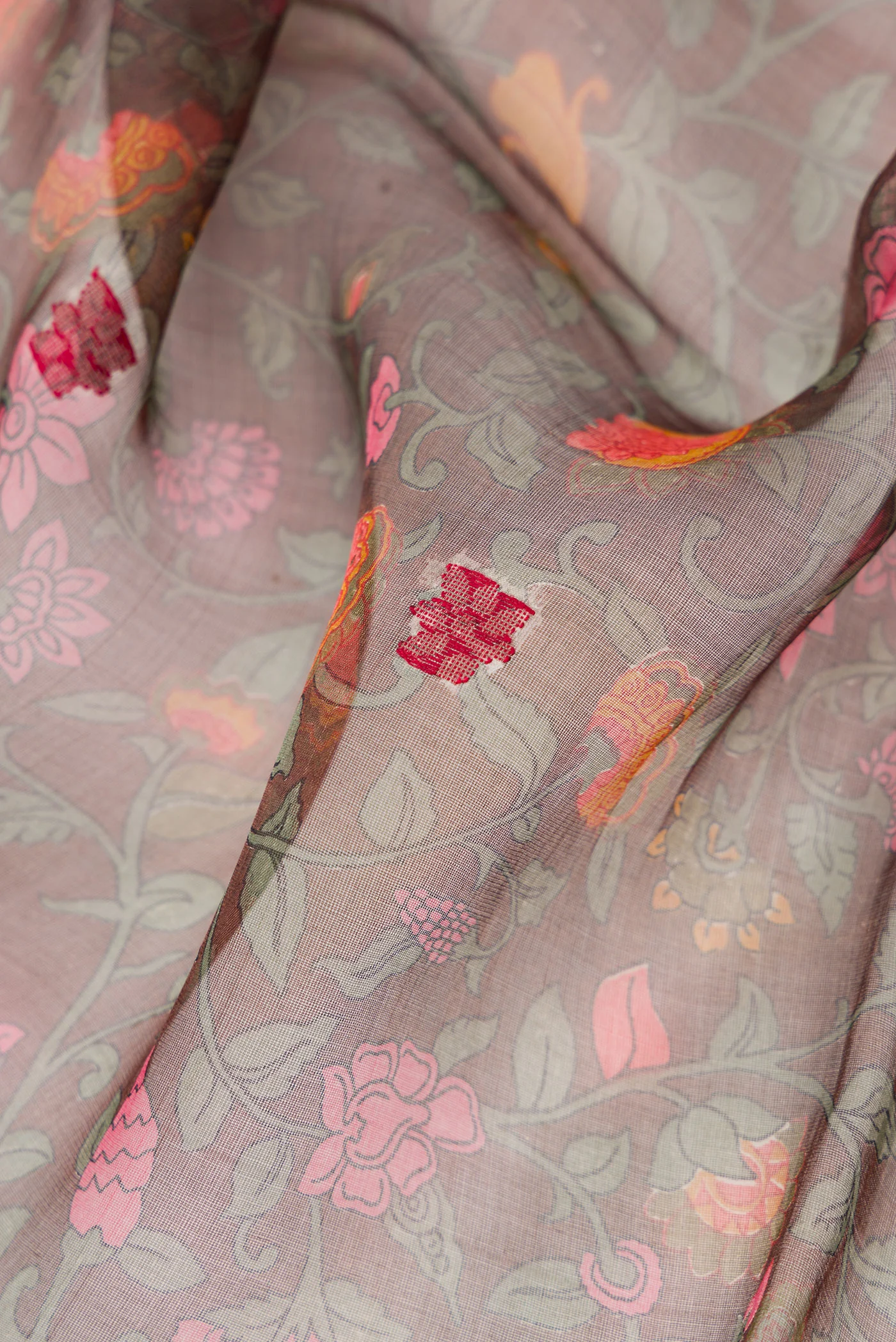 Brown Organza Silk Saree - Image 2