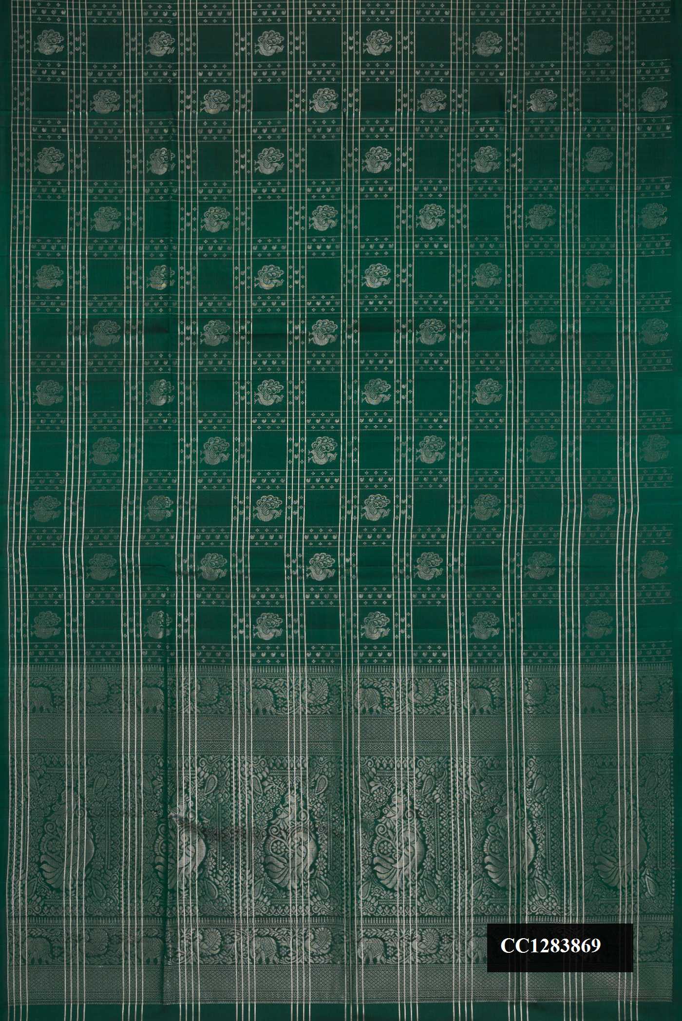 Bottle Green Dual Tone Soft Silk Saree
