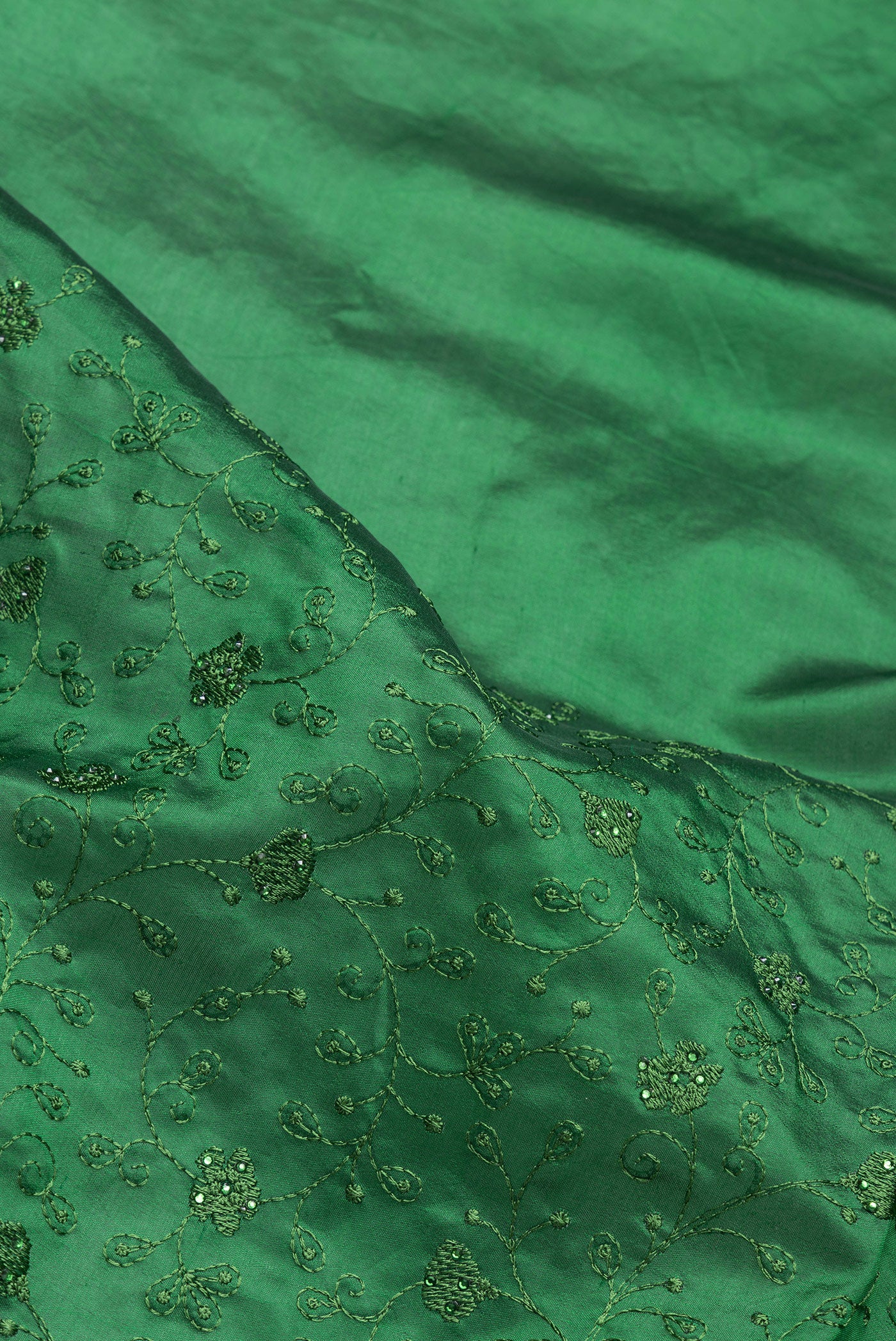 Green Raw Silk Saree - Image 2