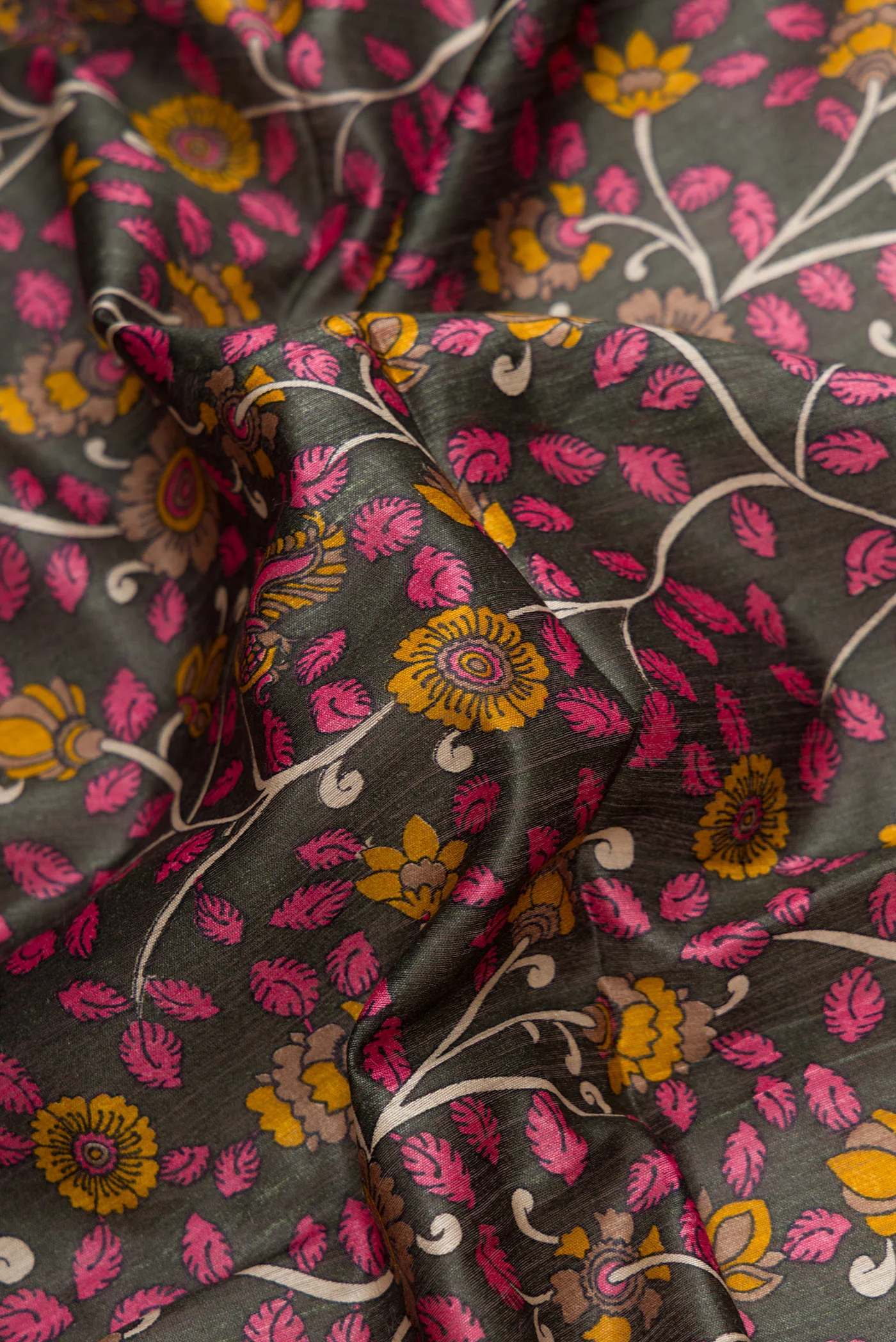 Black Tussar Silk Saree - Image 2